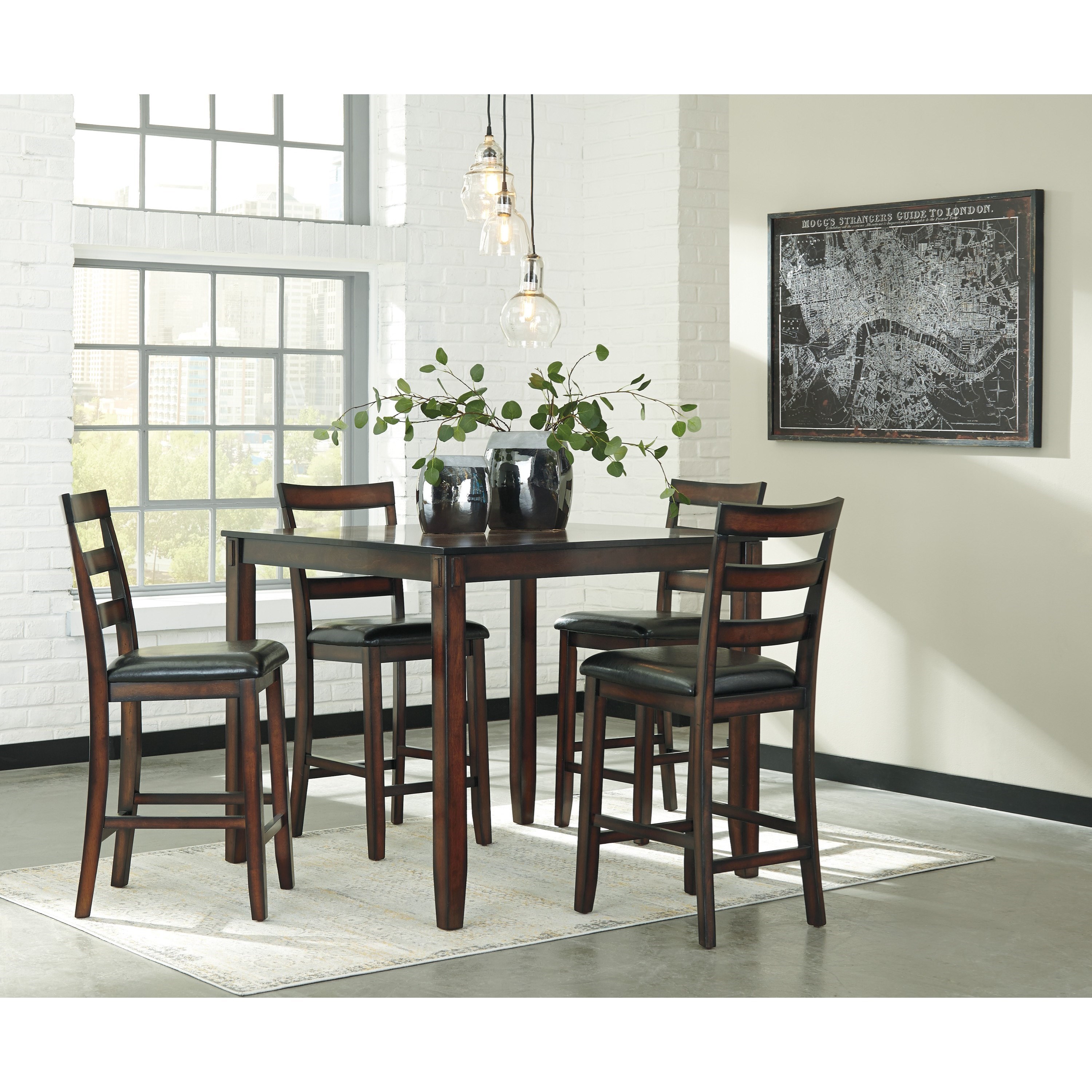 Signature Design by Ashley Coviar Burnished Brown 5-Piece Dining Room
