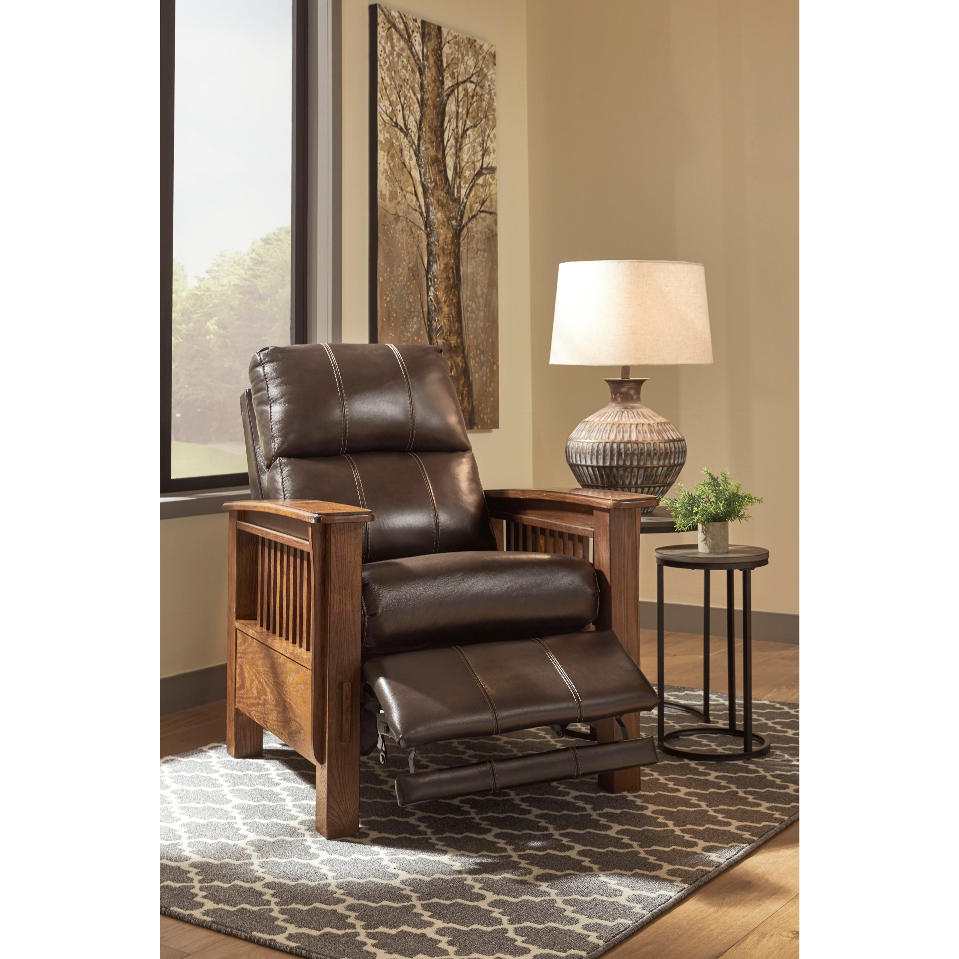 Signature Design by Ashley Cowlitz Mission Style High Leg Recliner