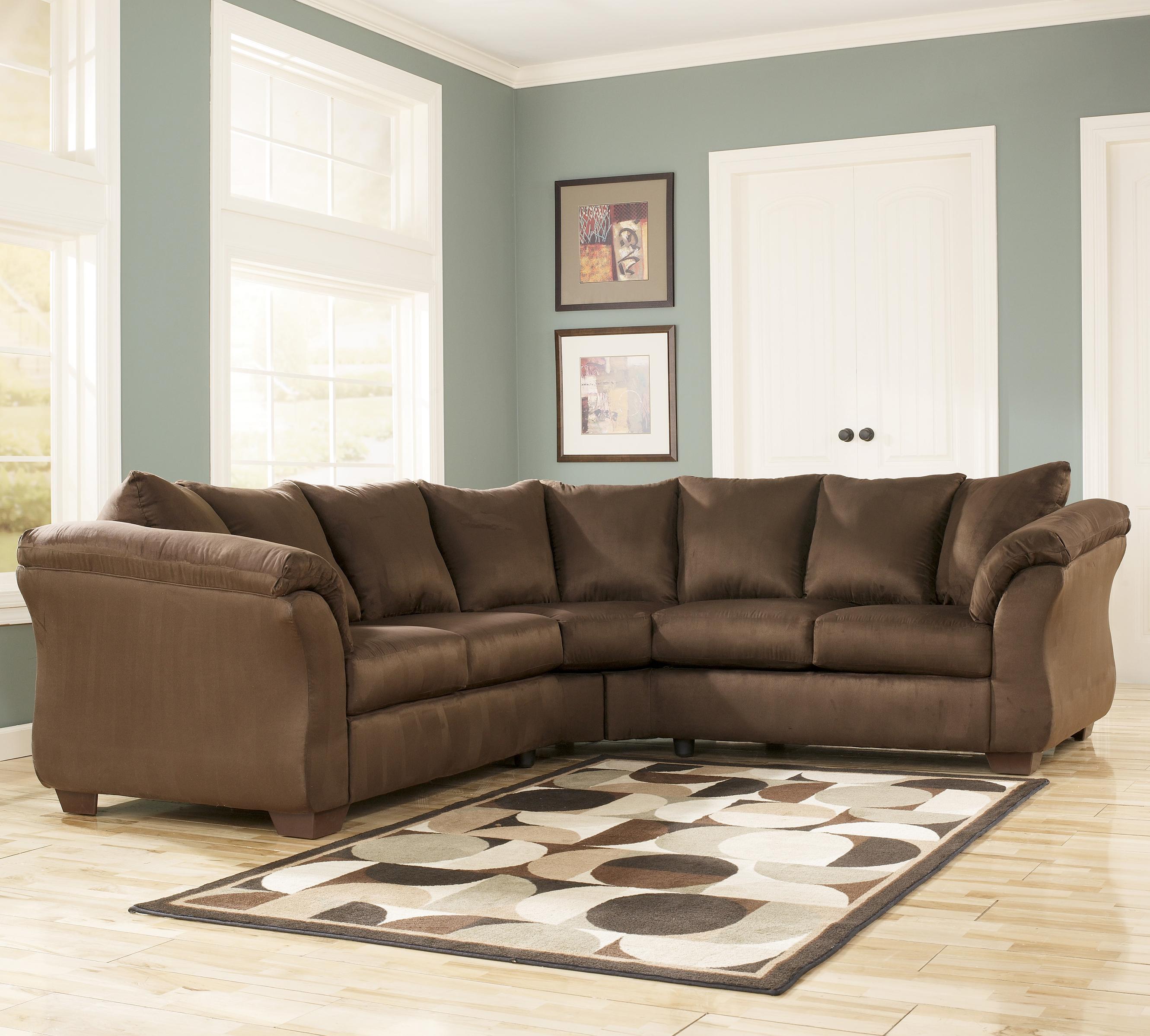 Signature Design by Ashley Darcy Cafe Contemporary Sectional Sofa with Sweeping Pillow Arms Signature Design by Ashley Darcy Cafe Contemporary Sectional Sofa with Sweeping Pillow Arms