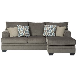 Ashley Dorsten Sofa with Reversible Chaise and Accent Pillows | Morris