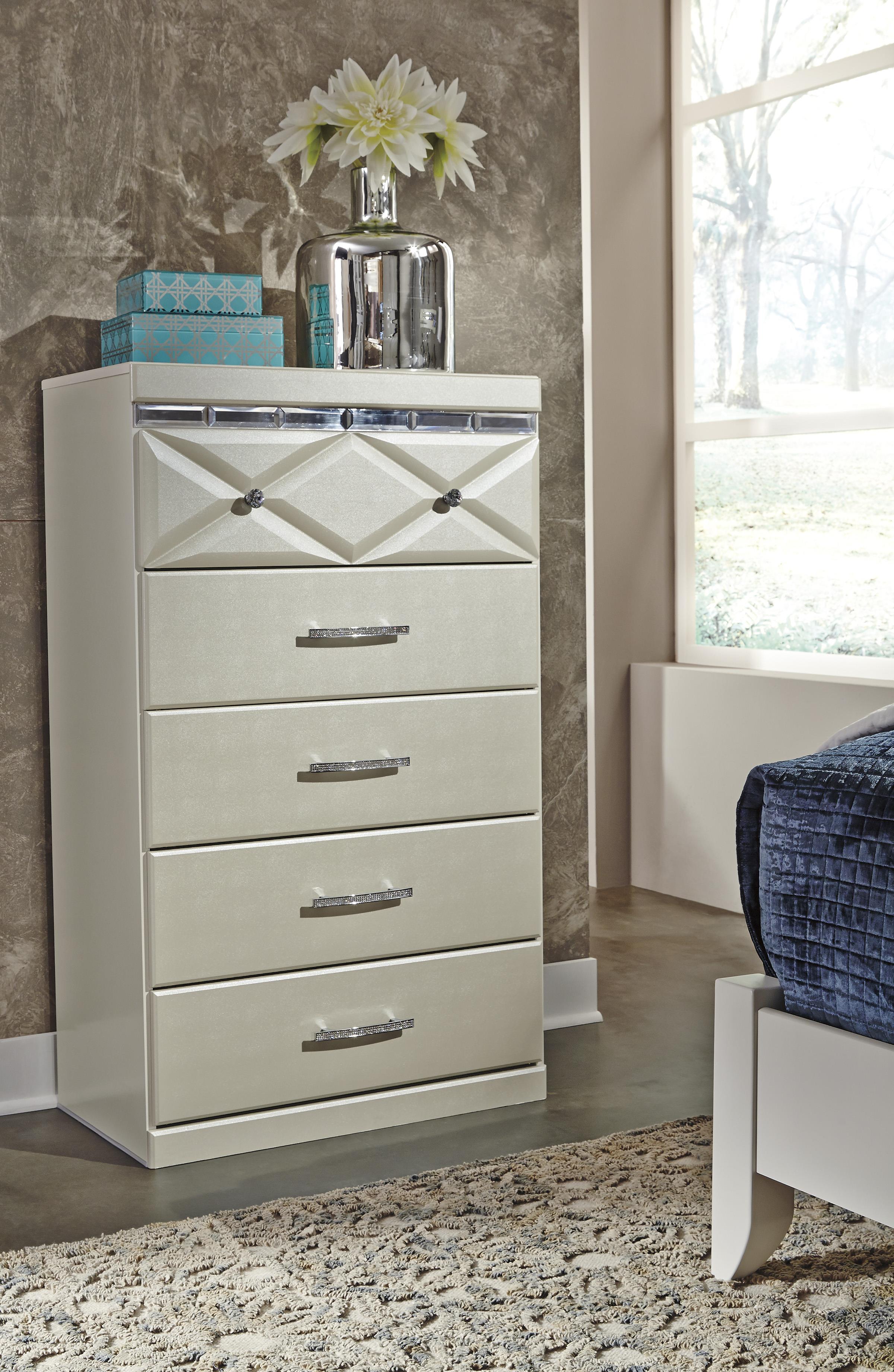 Ashley Signature Design Dreamur B35146 Five Drawer Chest with Faux