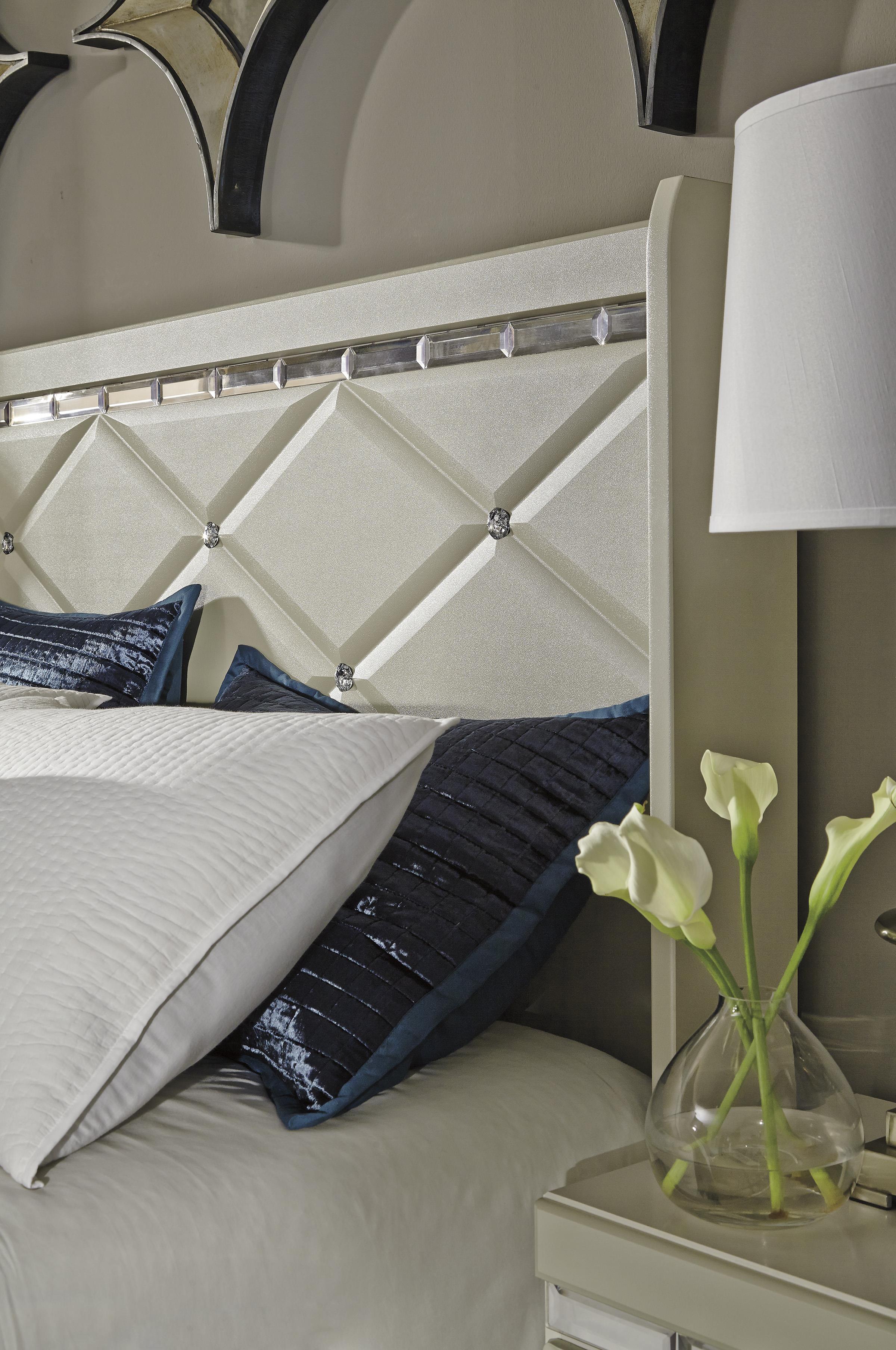 Signature Design by Ashley Dreamur B35157 Queen Panel Headboard with Faux Crystals Household