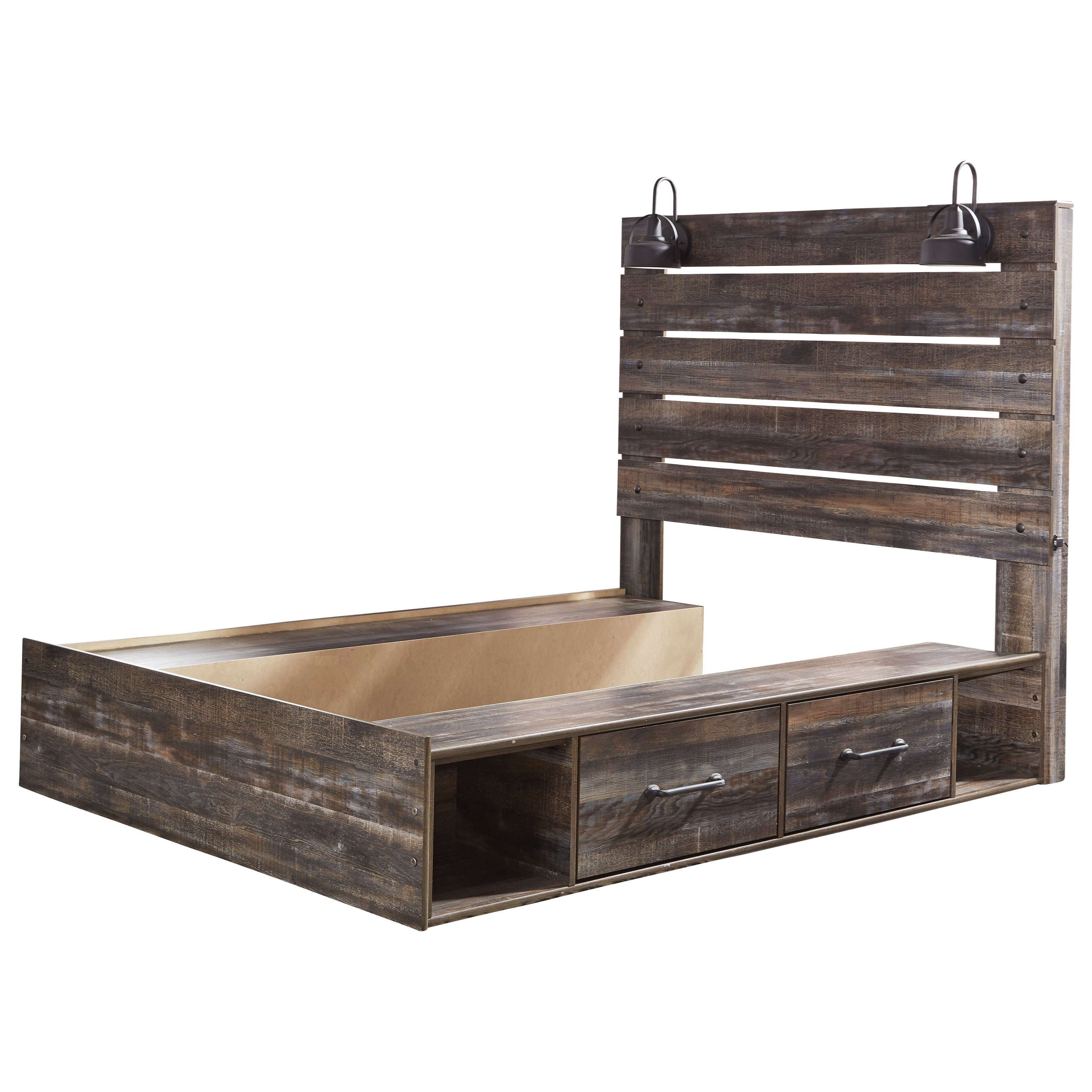 Signature Design by Ashley Drystan Rustic Queen Storage Bed with 4