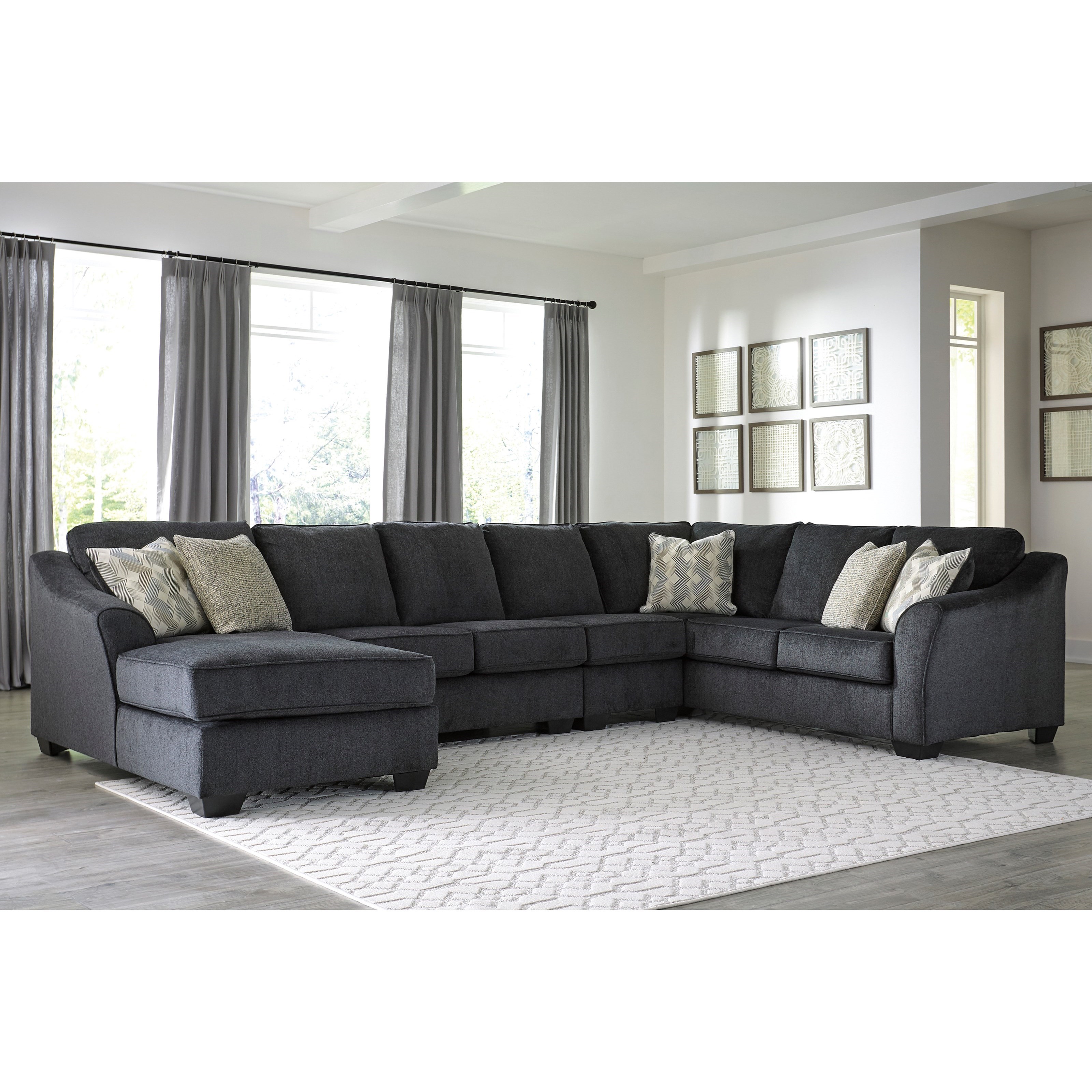 Signature Design by Ashley Eltmann 4 Piece Sectional with Left Chaise A1 Furniture & Mattress