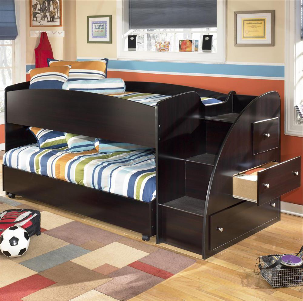 Ashley (Signature Design) Embrace Twin Loft Bed with Caster Bed and