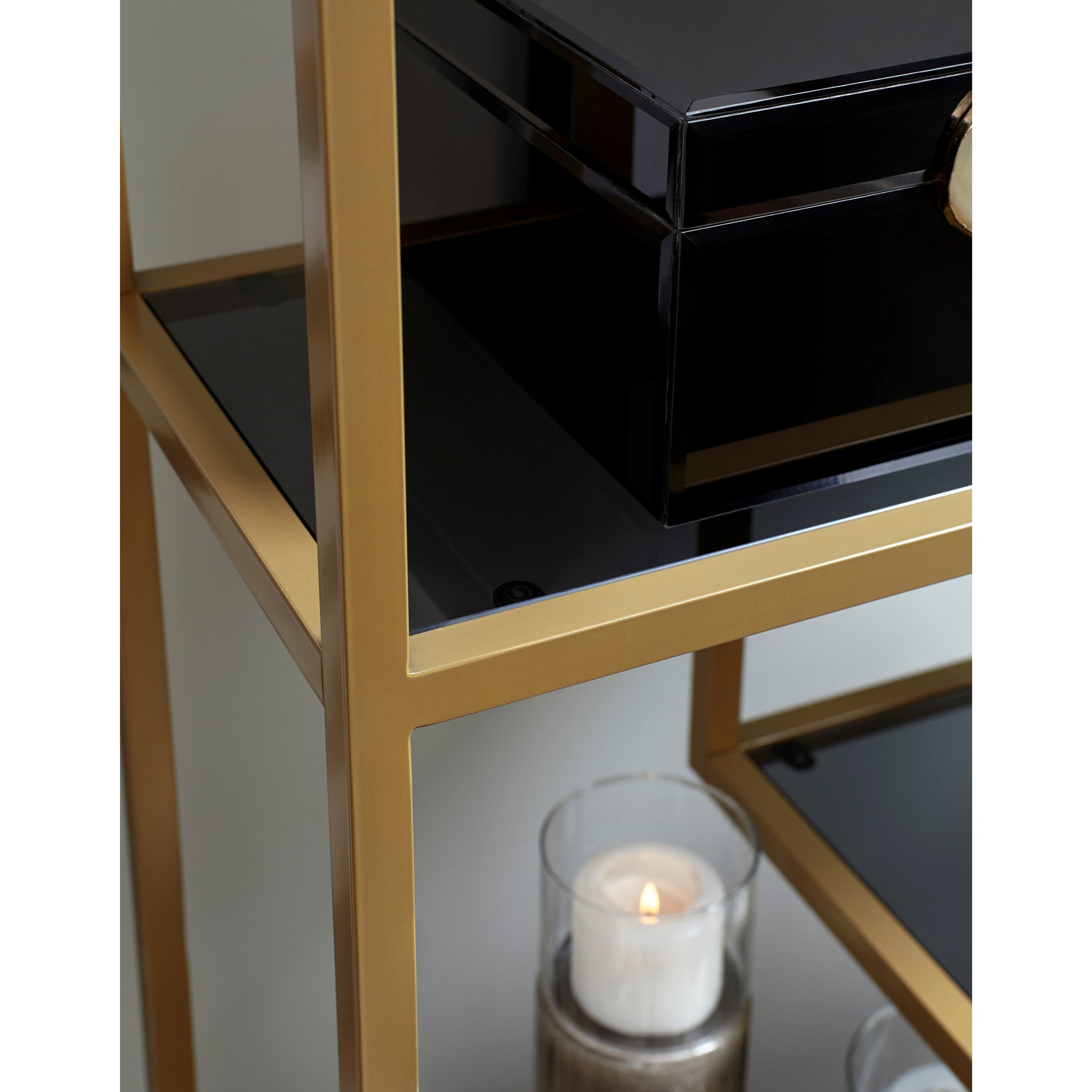 Signature Design by Ashley Frankwell Contemporary Gold Finish Metal