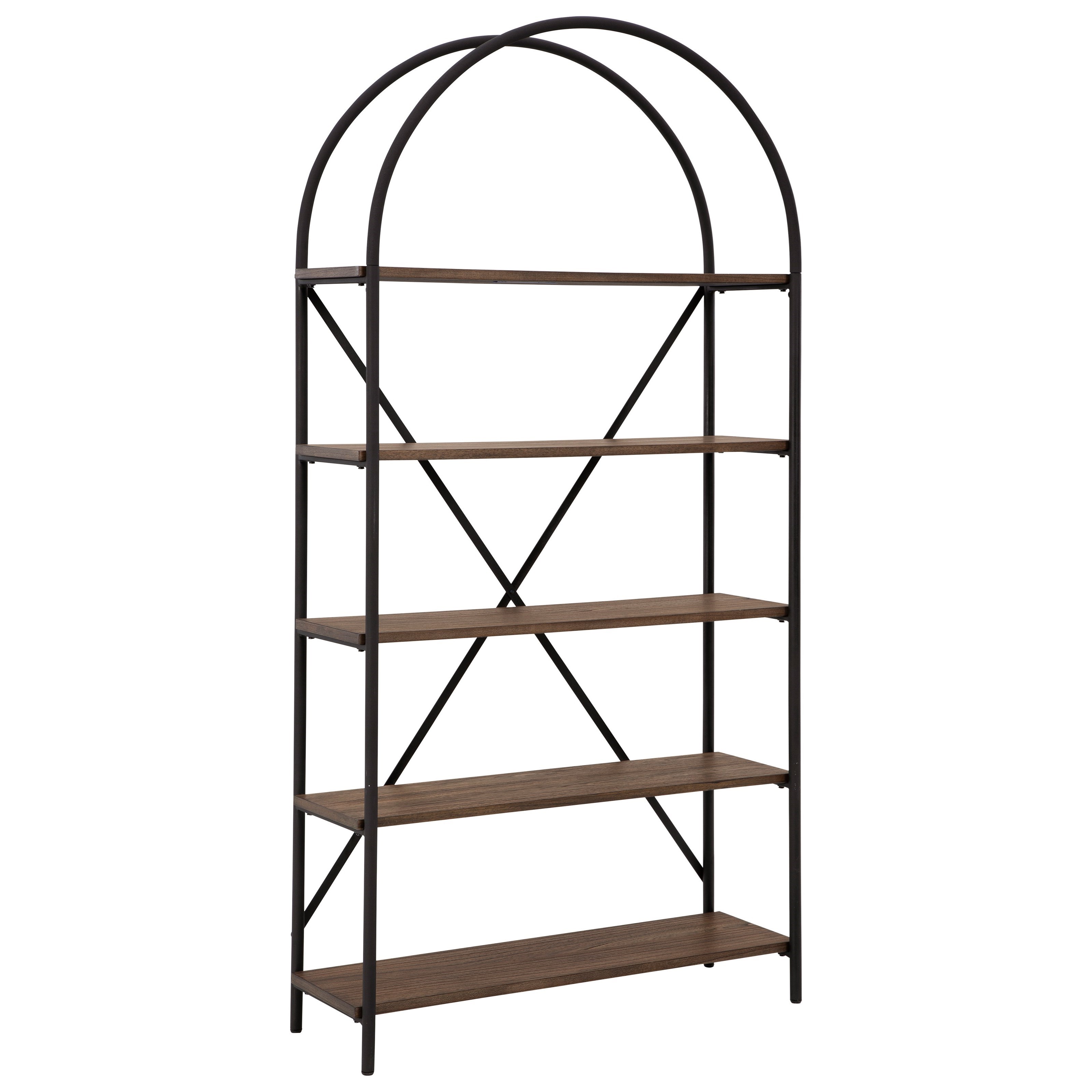 Signature Design by Ashley Galtbury Arched Metal Bookcase with 5 Wood