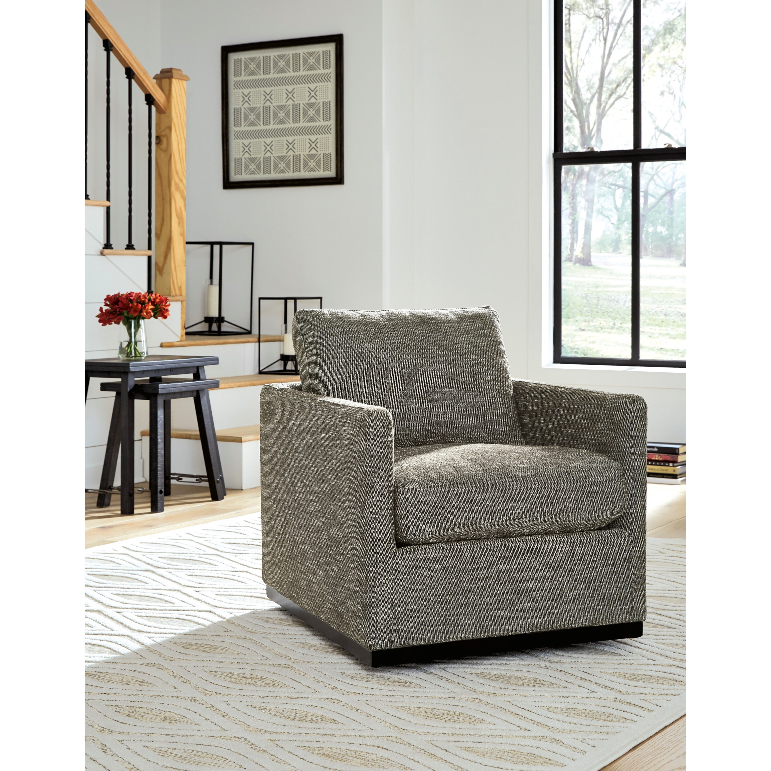 Signature Design by Ashley Grona Swivel Accent Chair in Textured Brown