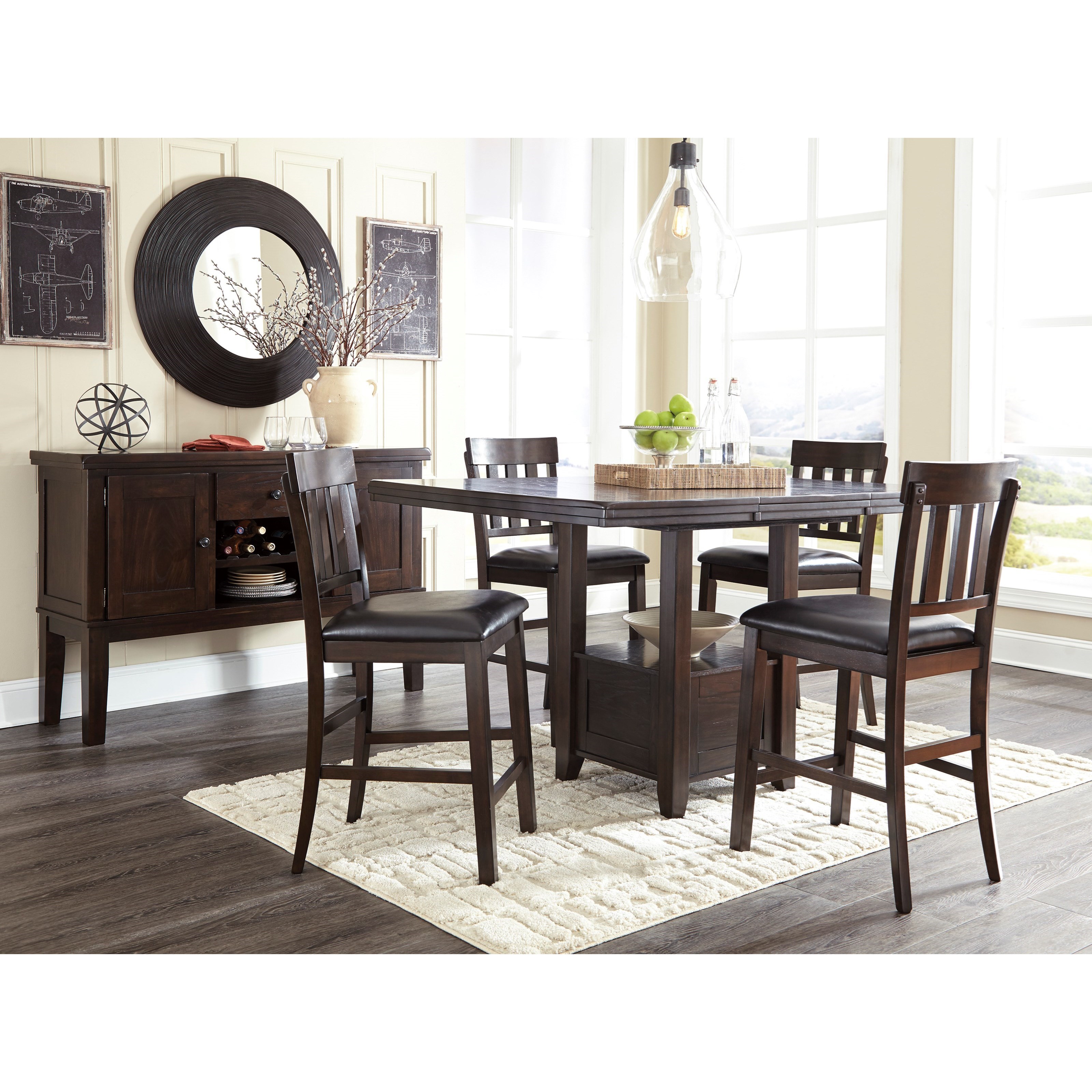 Signature Design by Ashley Haddigan 5Piece Dining Room Counter