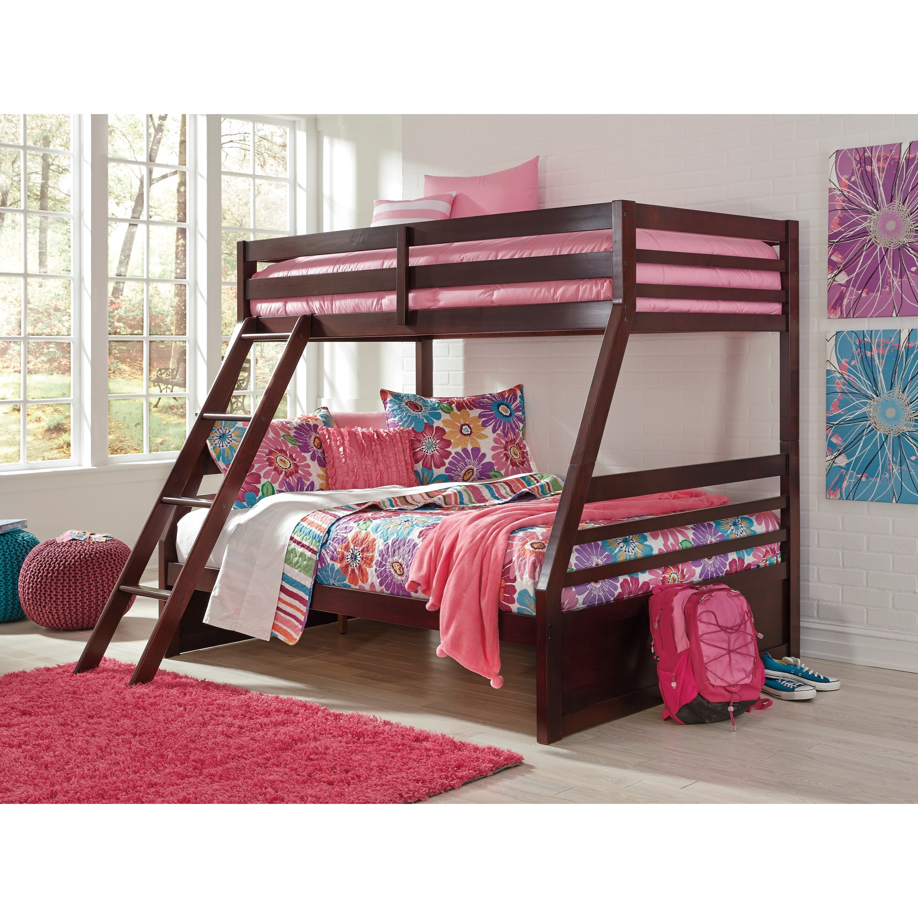 Ashley Signature Design Halanton Solid Pine Twin/Full Bunk Bed Dunk