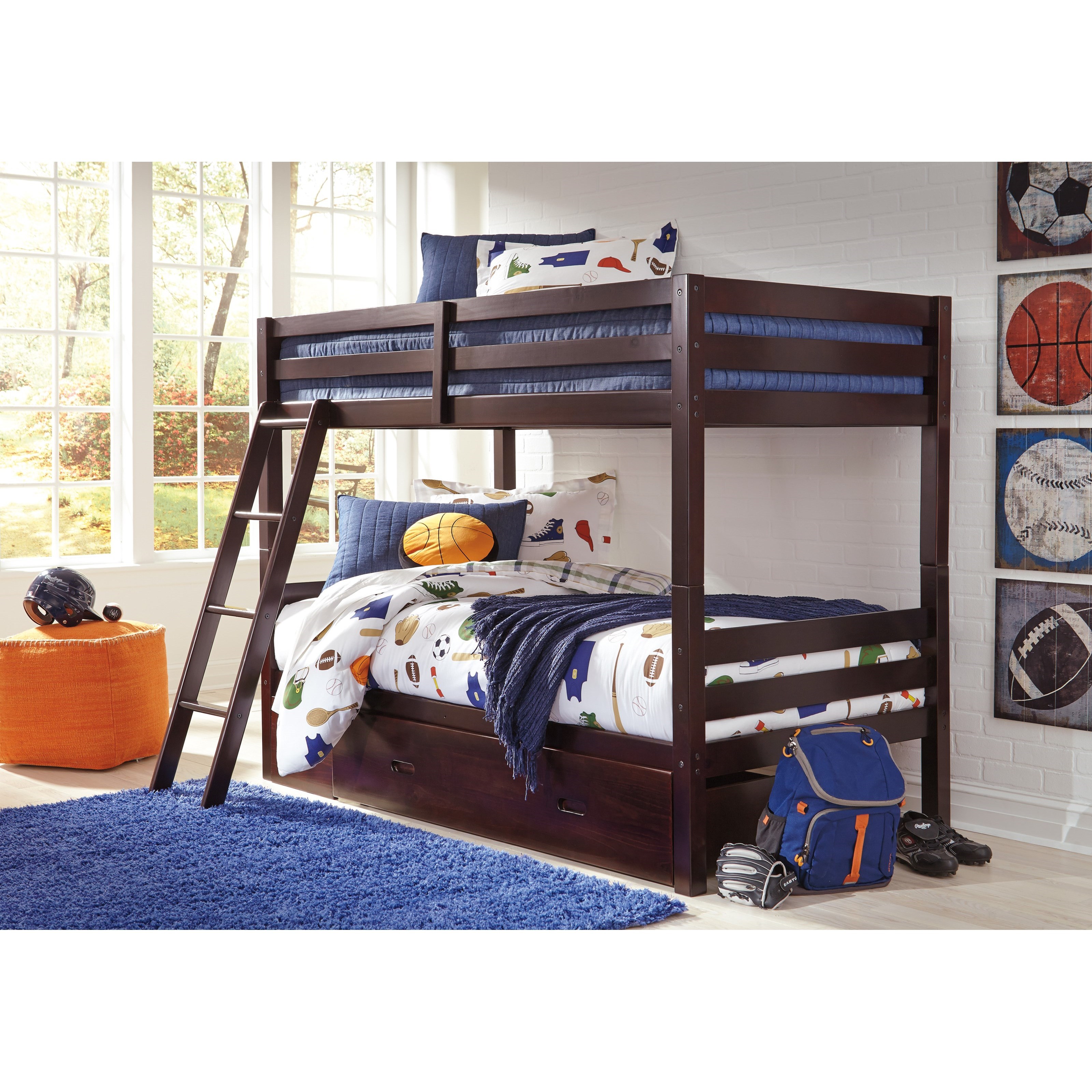 Signature Design by Ashley Halanton Solid Pine Twin/Twin Bunk Bed w