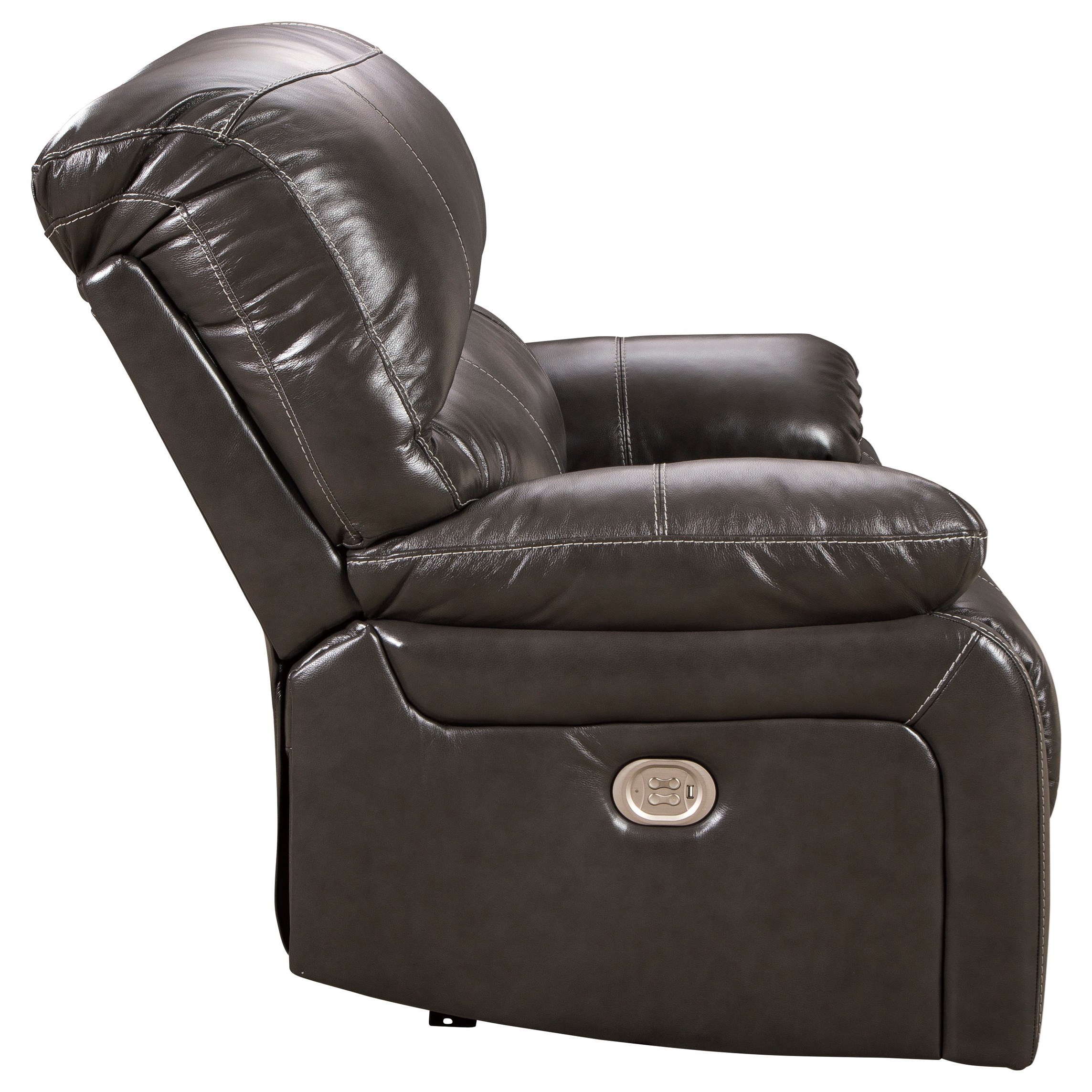 Signature Design by Ashley Hallstrung Leather Match Power Wide Recliner
