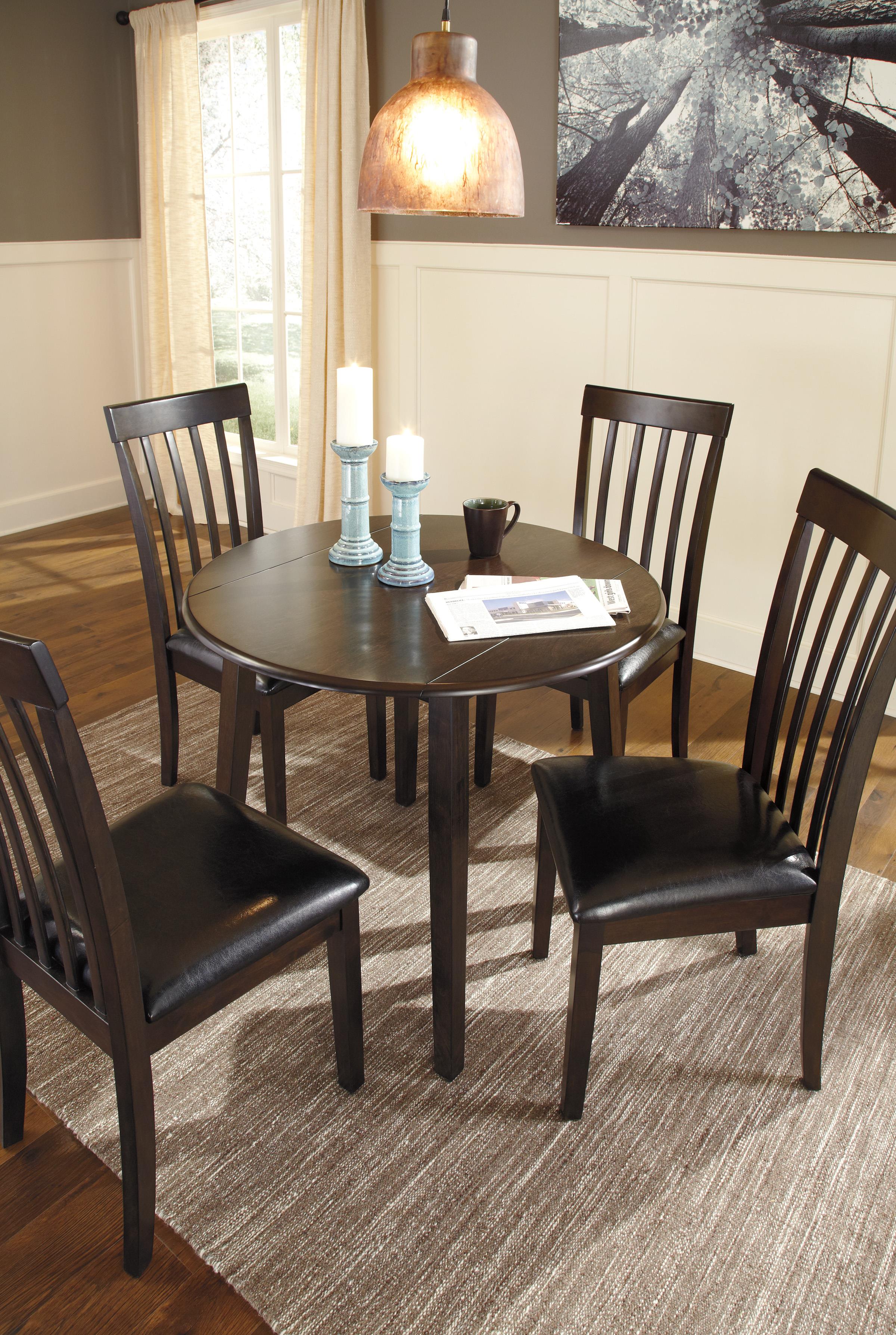 Signature Design by Ashley Hammis Round Dining Room Drop Leaf Table ...