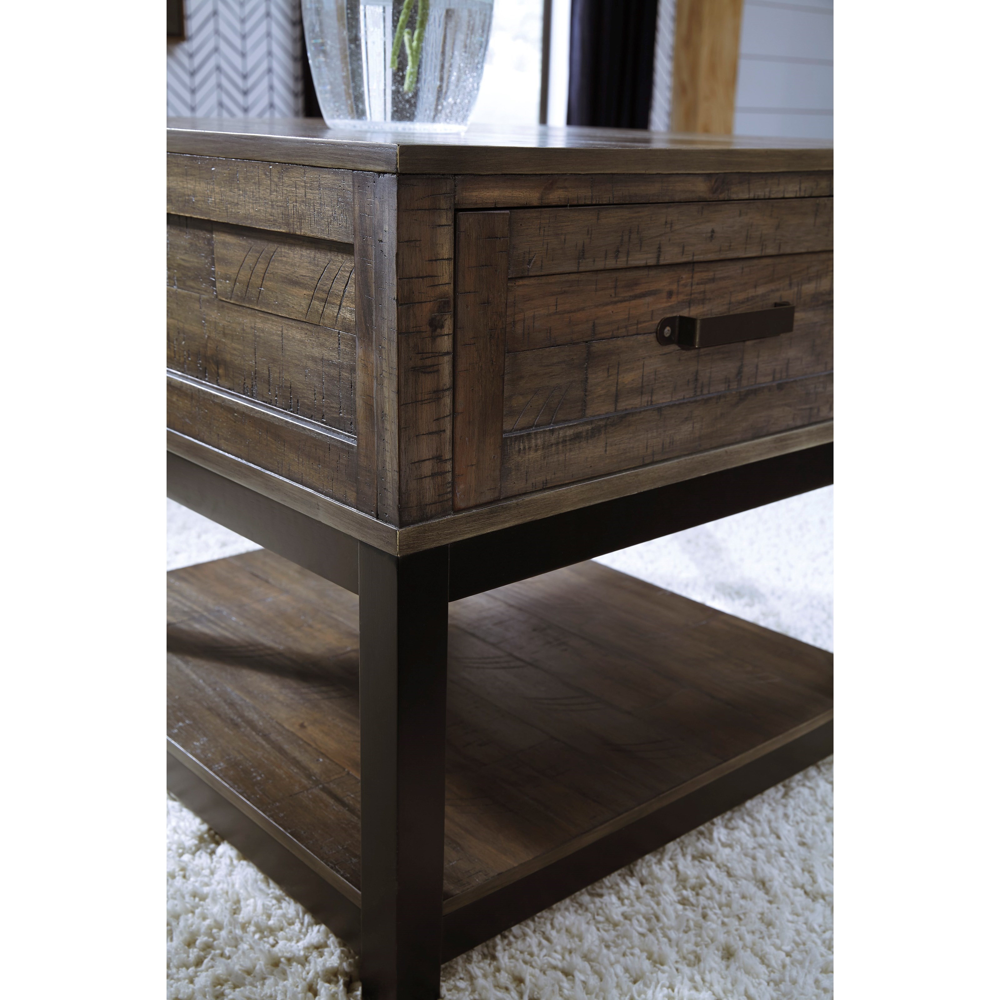 Signature Design by Ashley Johurst Rustic Rectangular 1Drawer End
