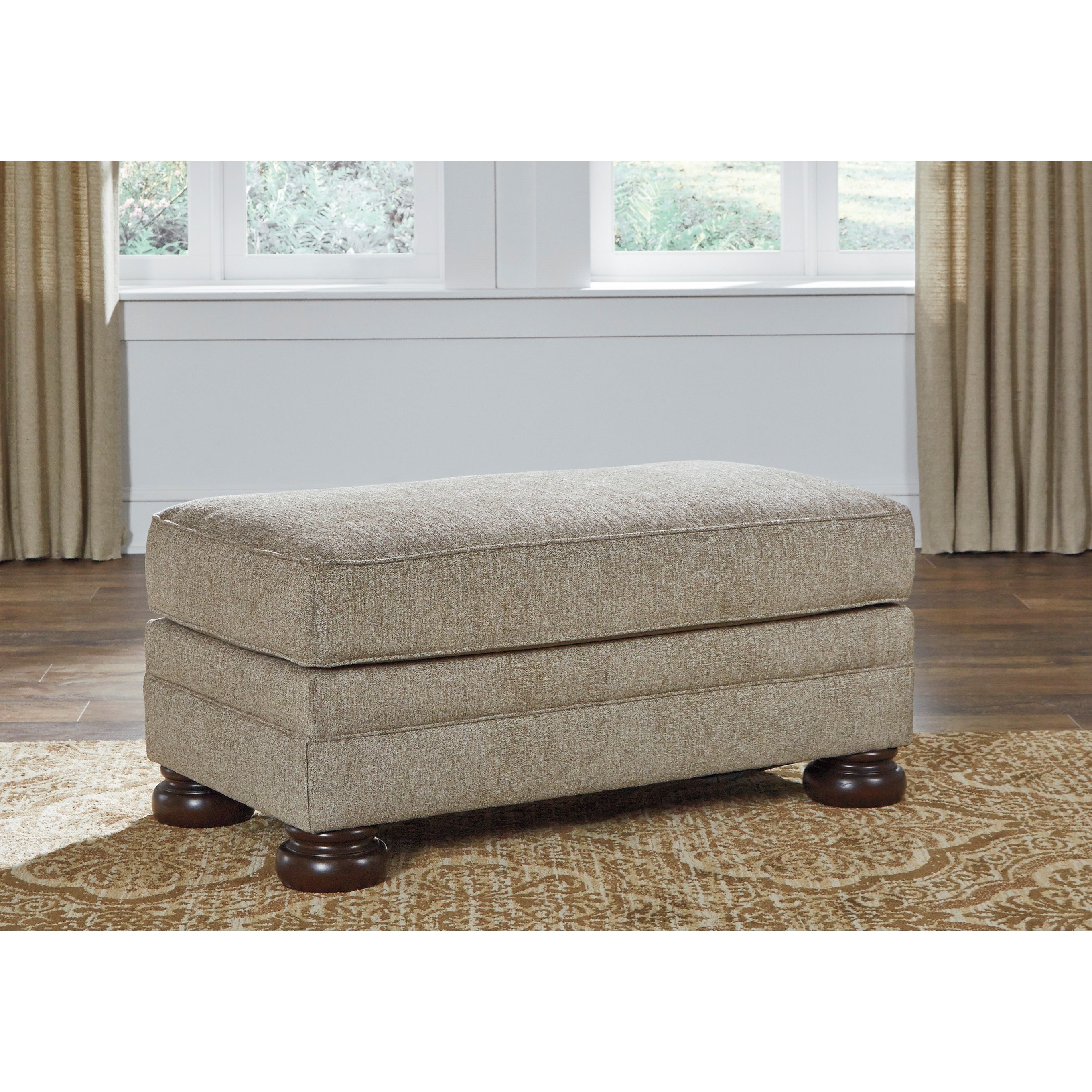 Signature Design by Ashley Kananwood Rectangular Ottoman with Bun Feet