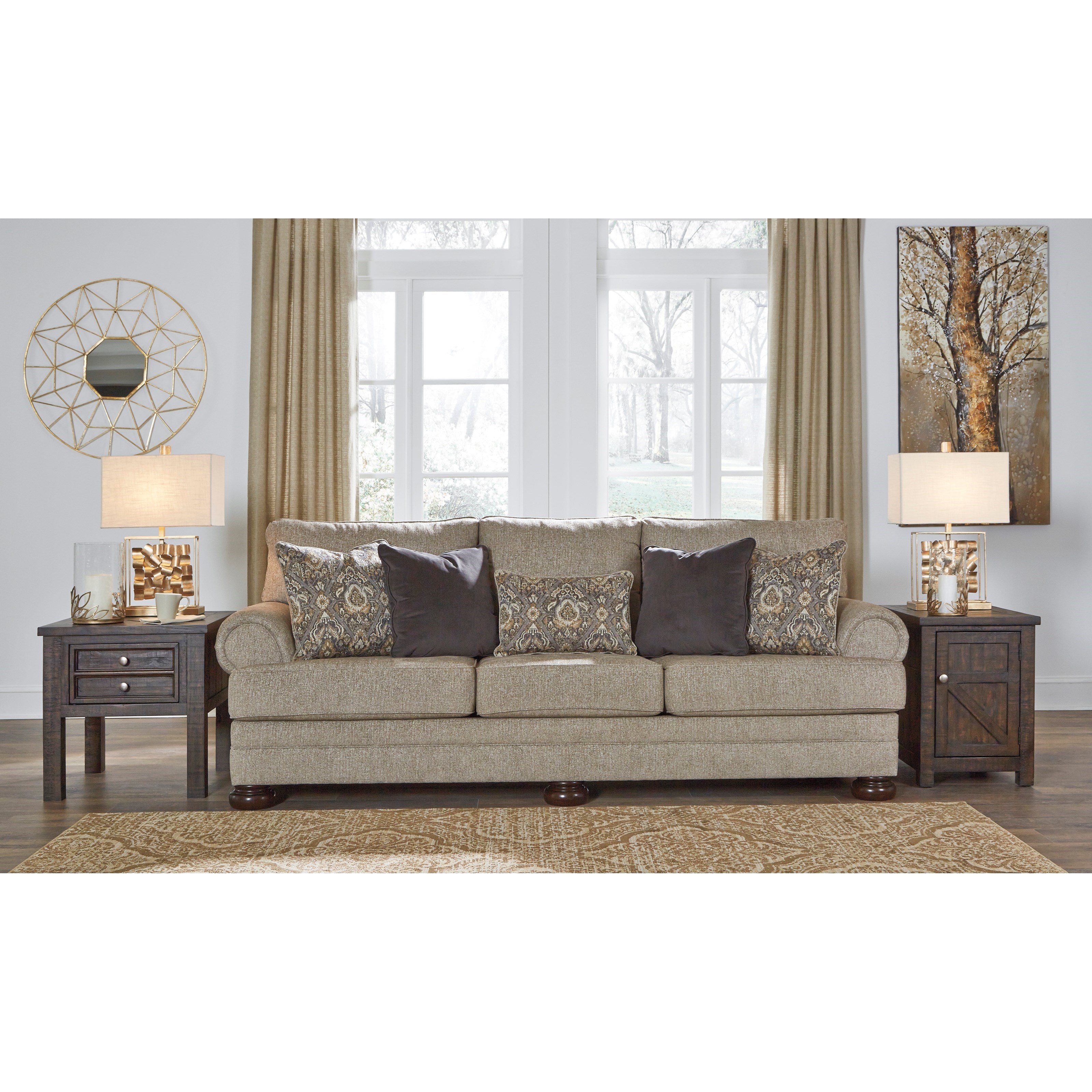 Ashley Signature Design Kananwood 2960338 Sofa with Rolled Arms and Bun