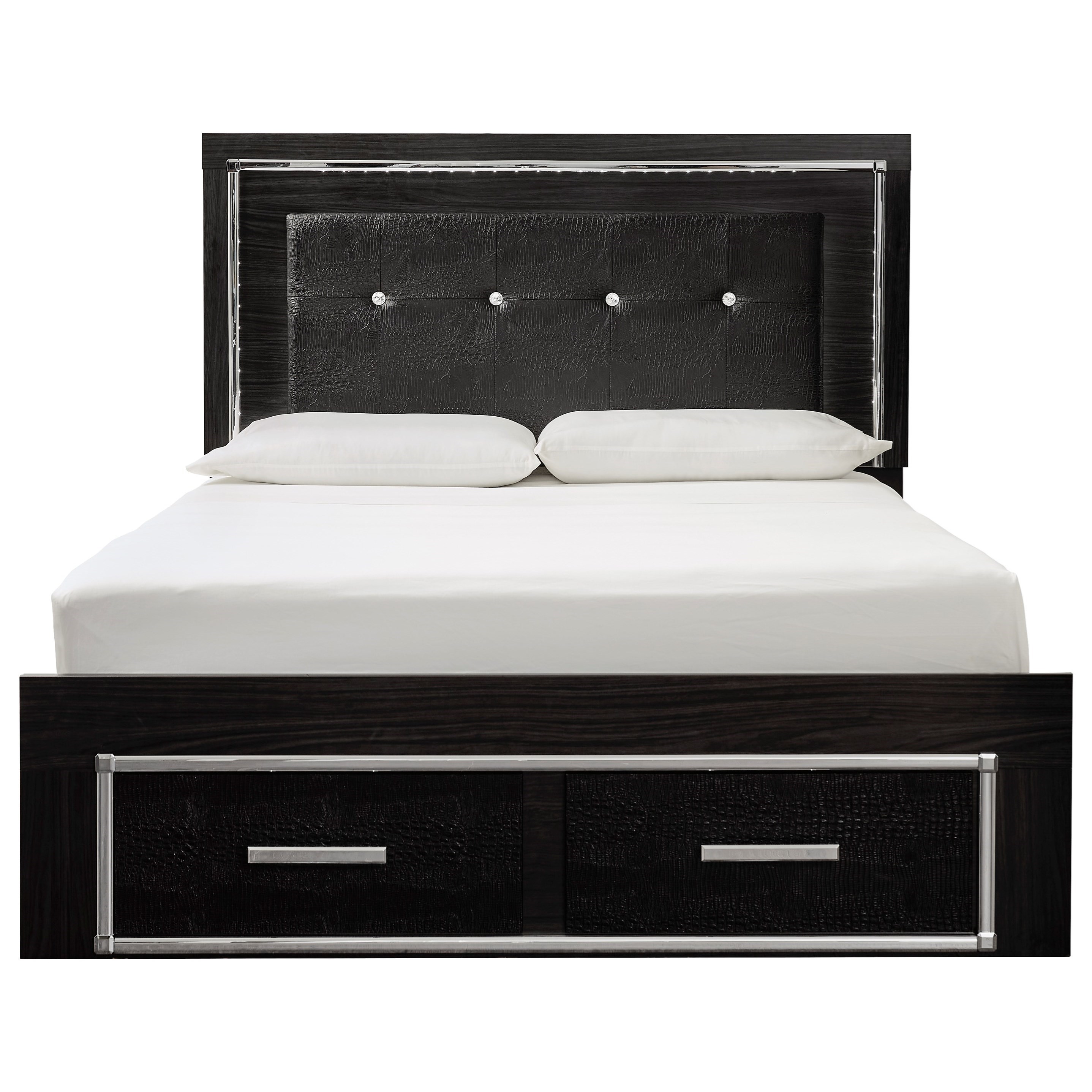 Signature Design by Ashley Kaydell Glam Queen Upholstered Storage Bed