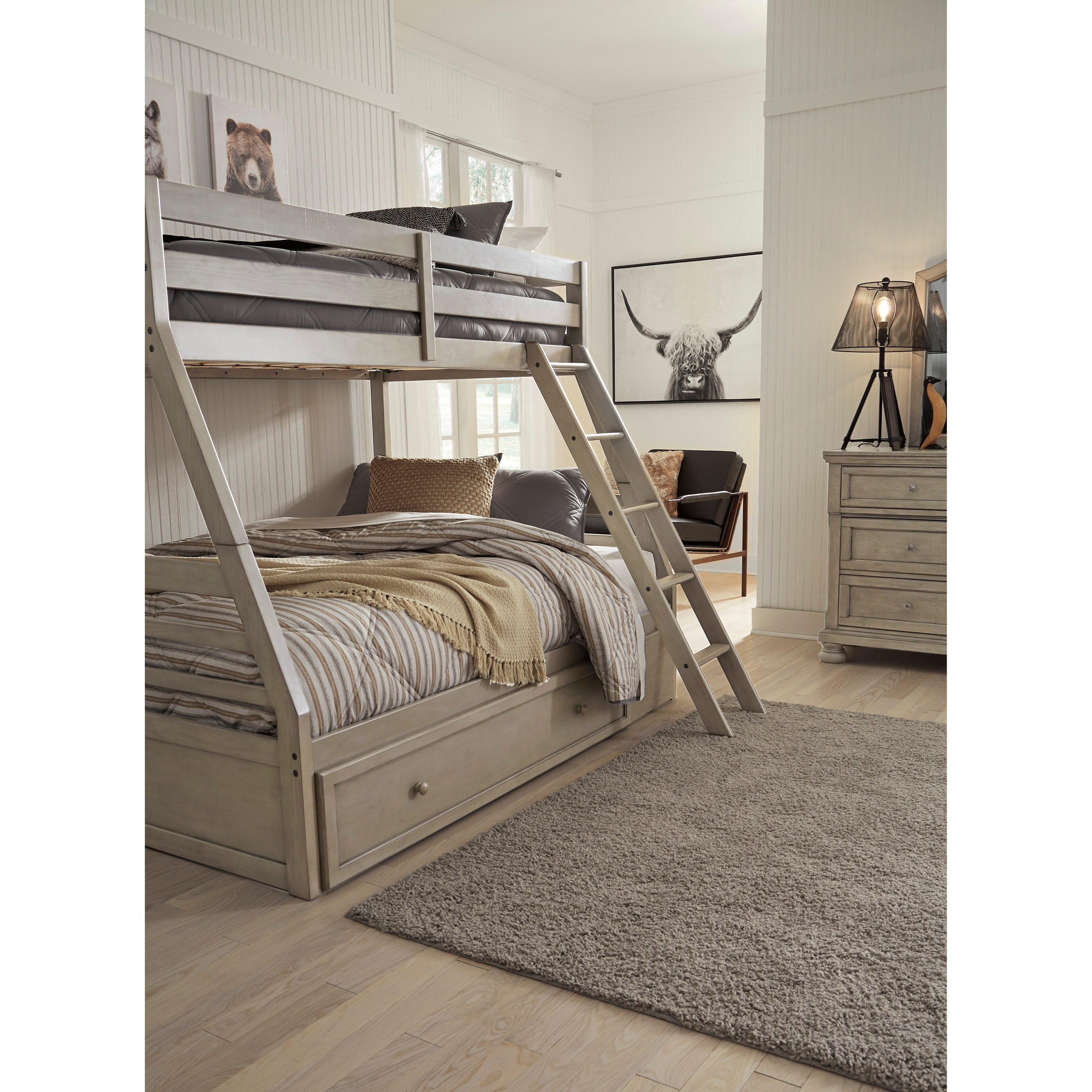 Signature Design by Ashley Lettner Twin/Full Bunk Bed w/ Under Bed
