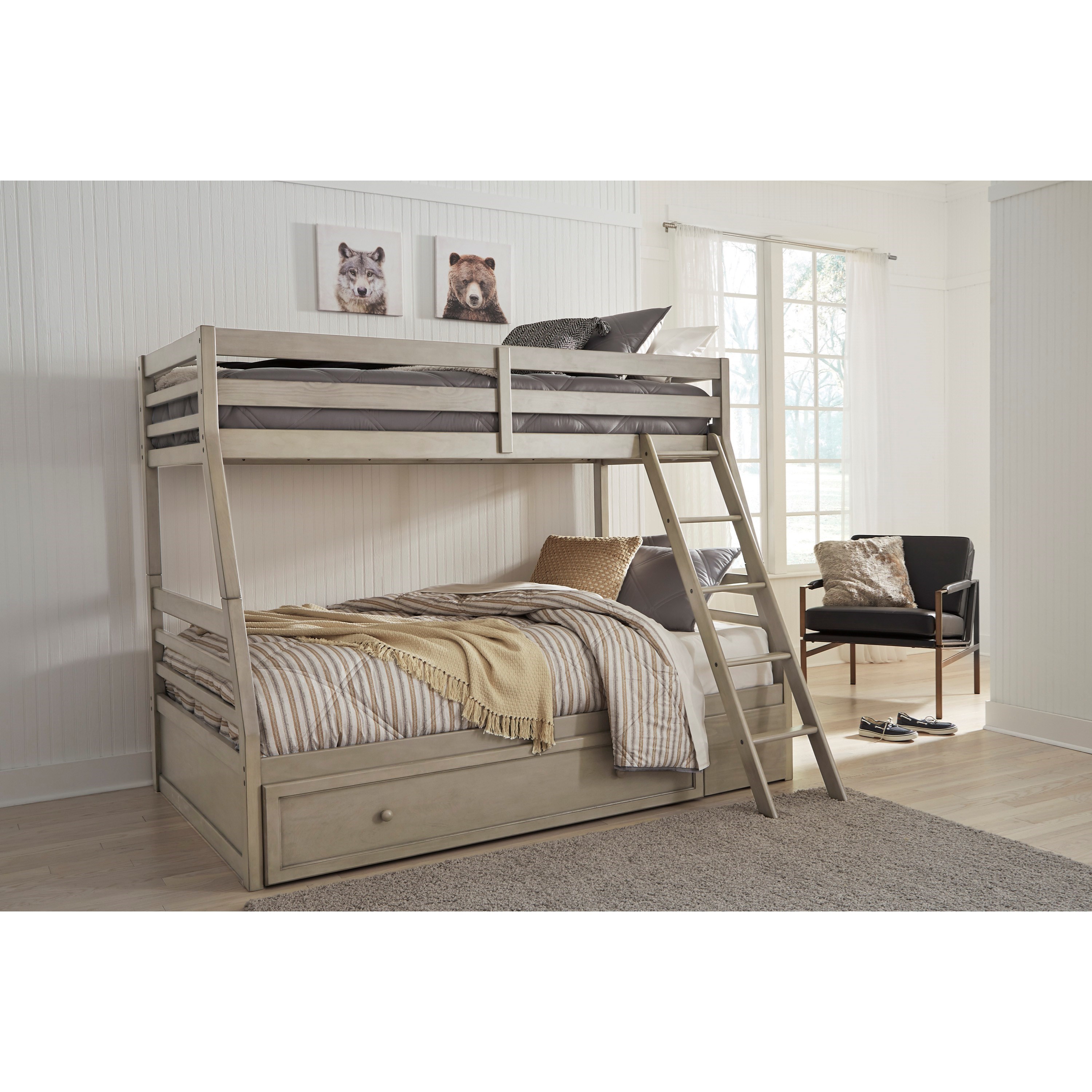 Signature Design by Ashley Lettner Twin/Full Bunk Bed w/ Under Bed