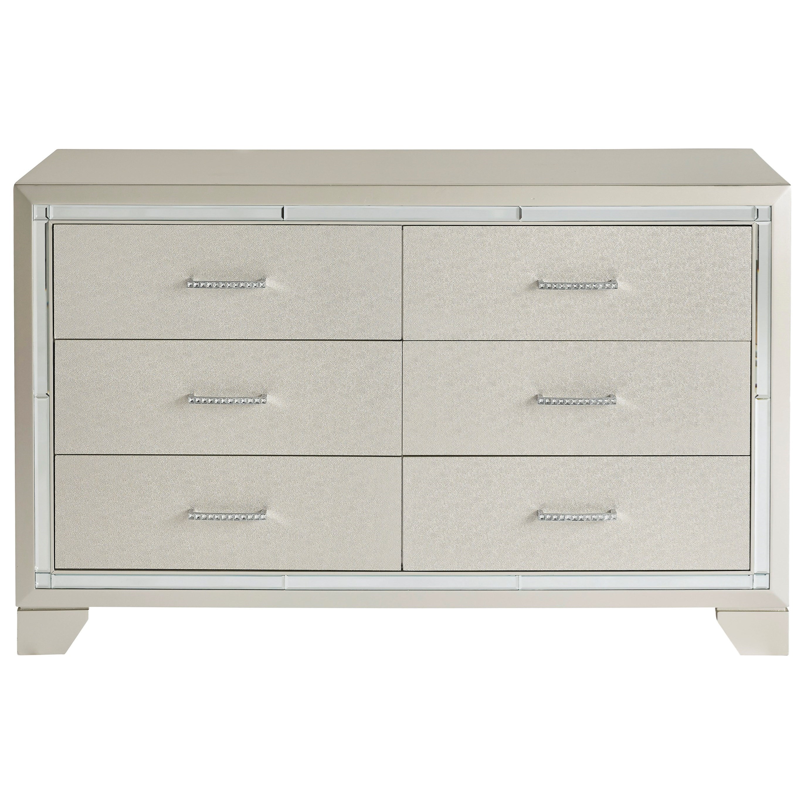 Signature Design by Ashley Lonnix Glam Six Drawer Dresser with Mirror