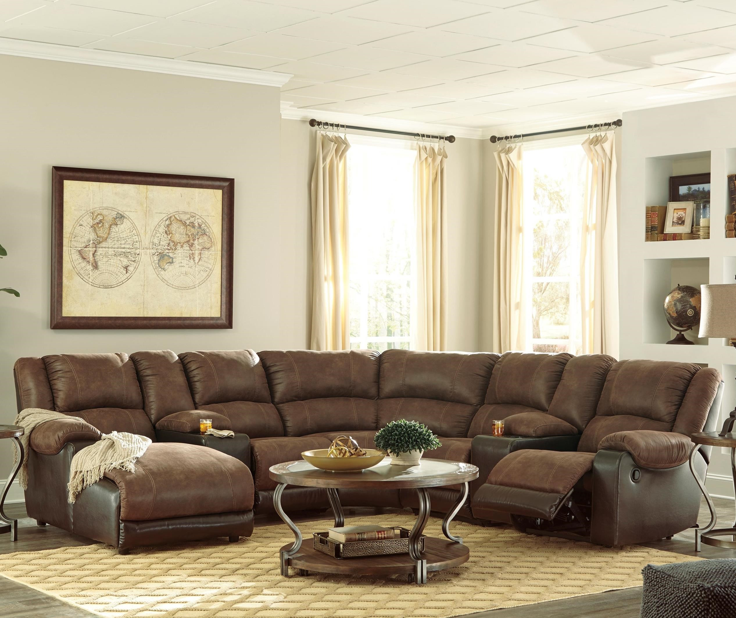 Signature Design by Ashley Nantahala Faux Leather Reclining Sectional