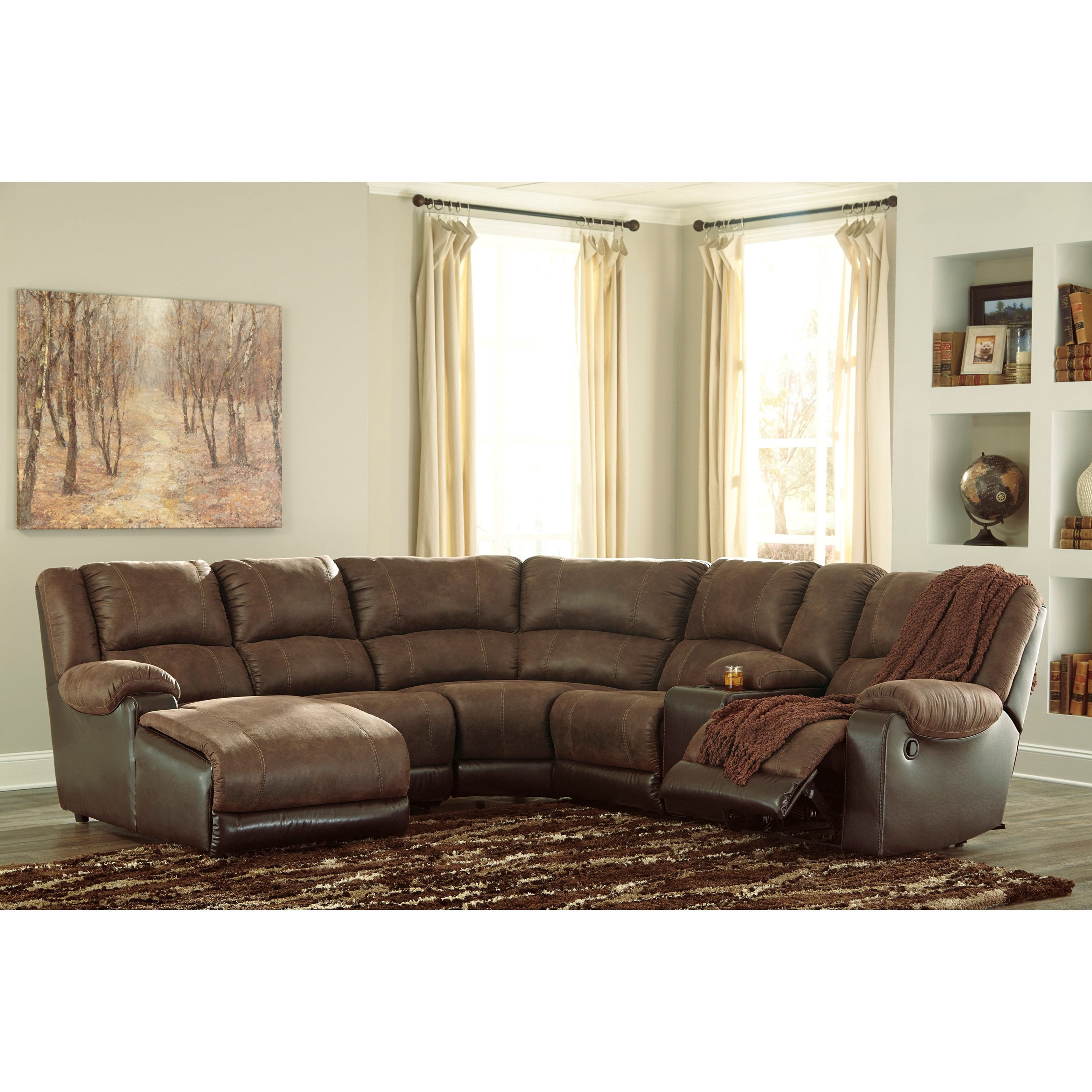 Signature Design by Ashley Nantahala Faux Leather Reclining Sectional