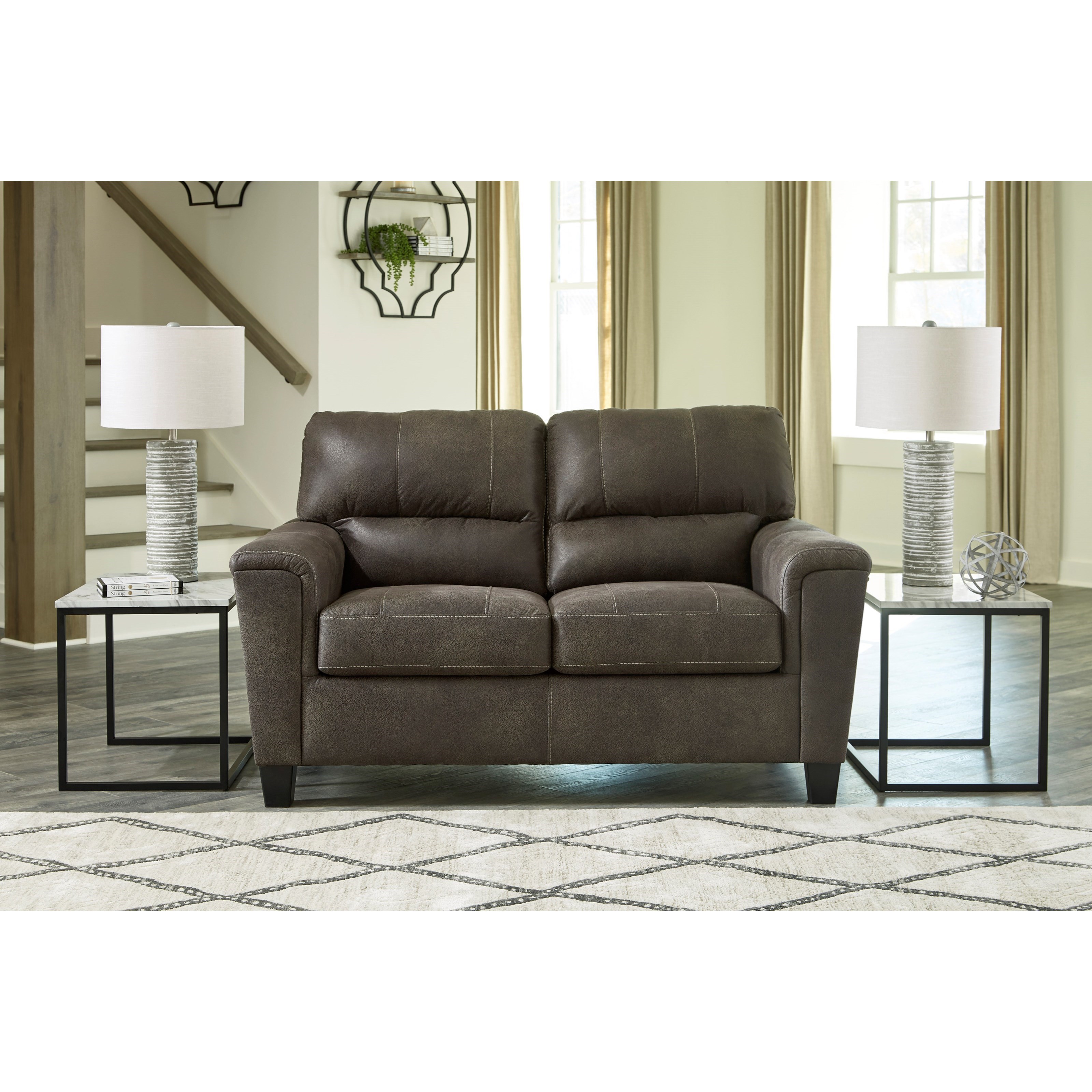 Signature Design by Ashley Navi Faux Leather Loveseat Sheely's