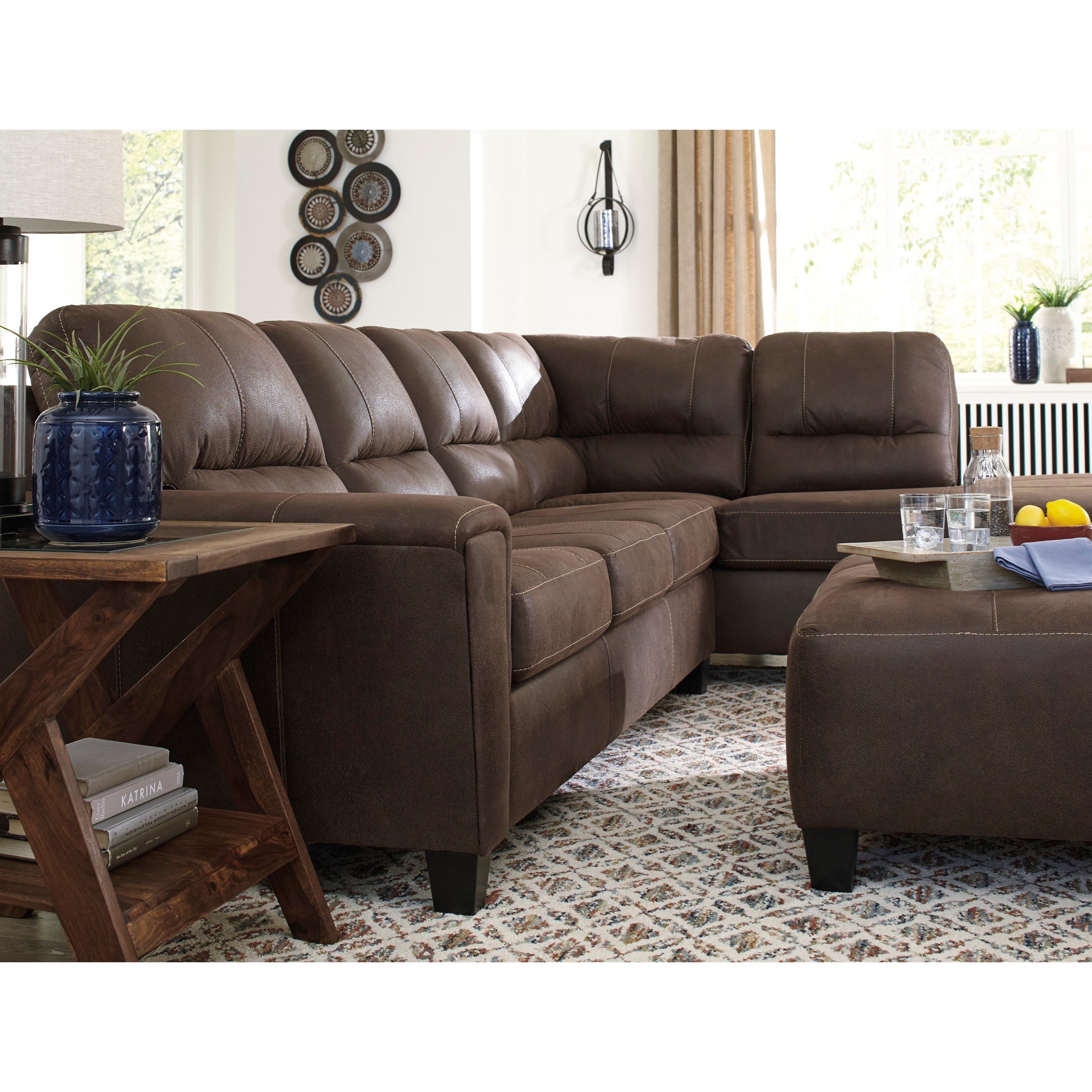 Signature Design by Ashley Navi Faux Leather 2-Piece Sectional w/ Right