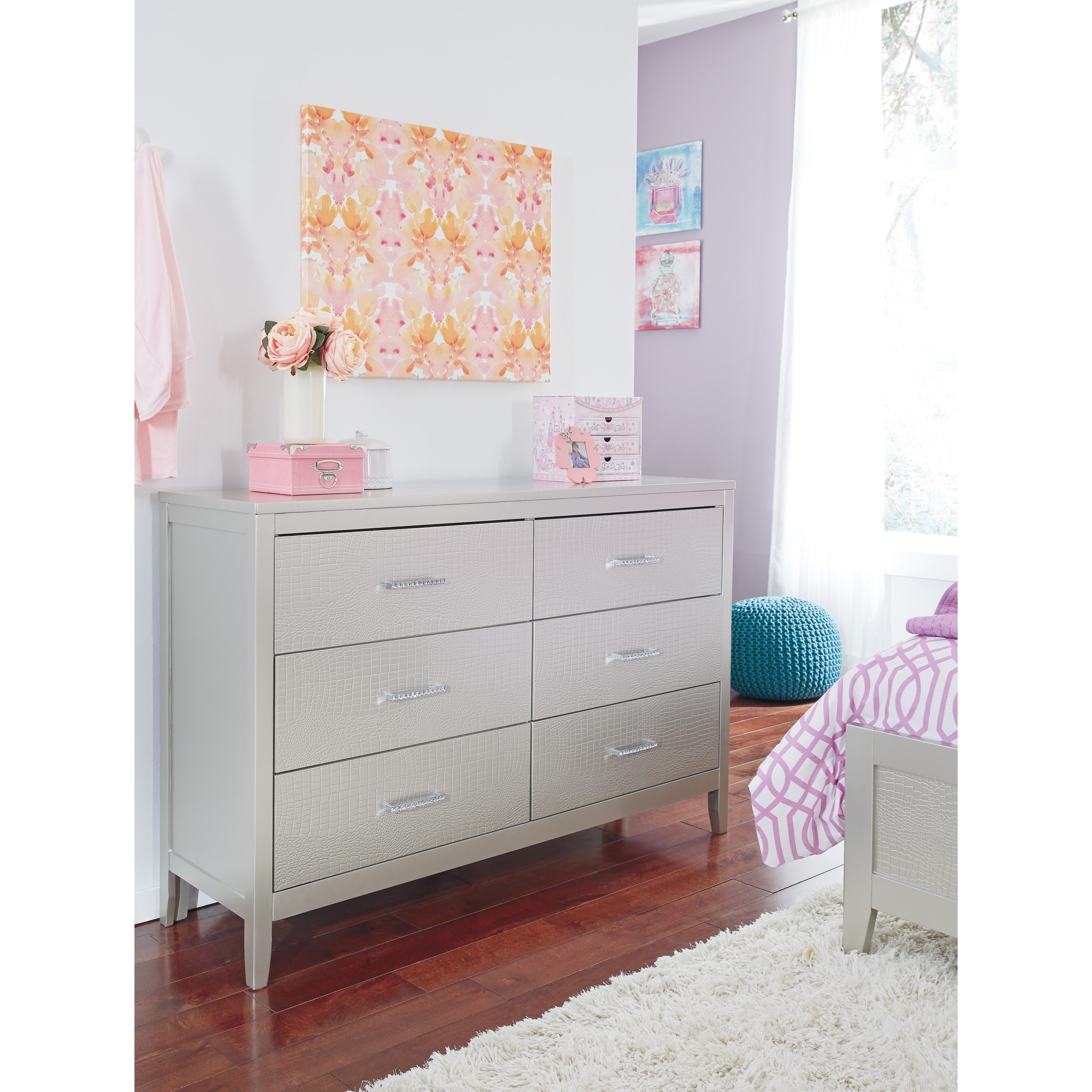 Ashley Signature Design Olivet B56031 Glam Dresser with Faux Crystal