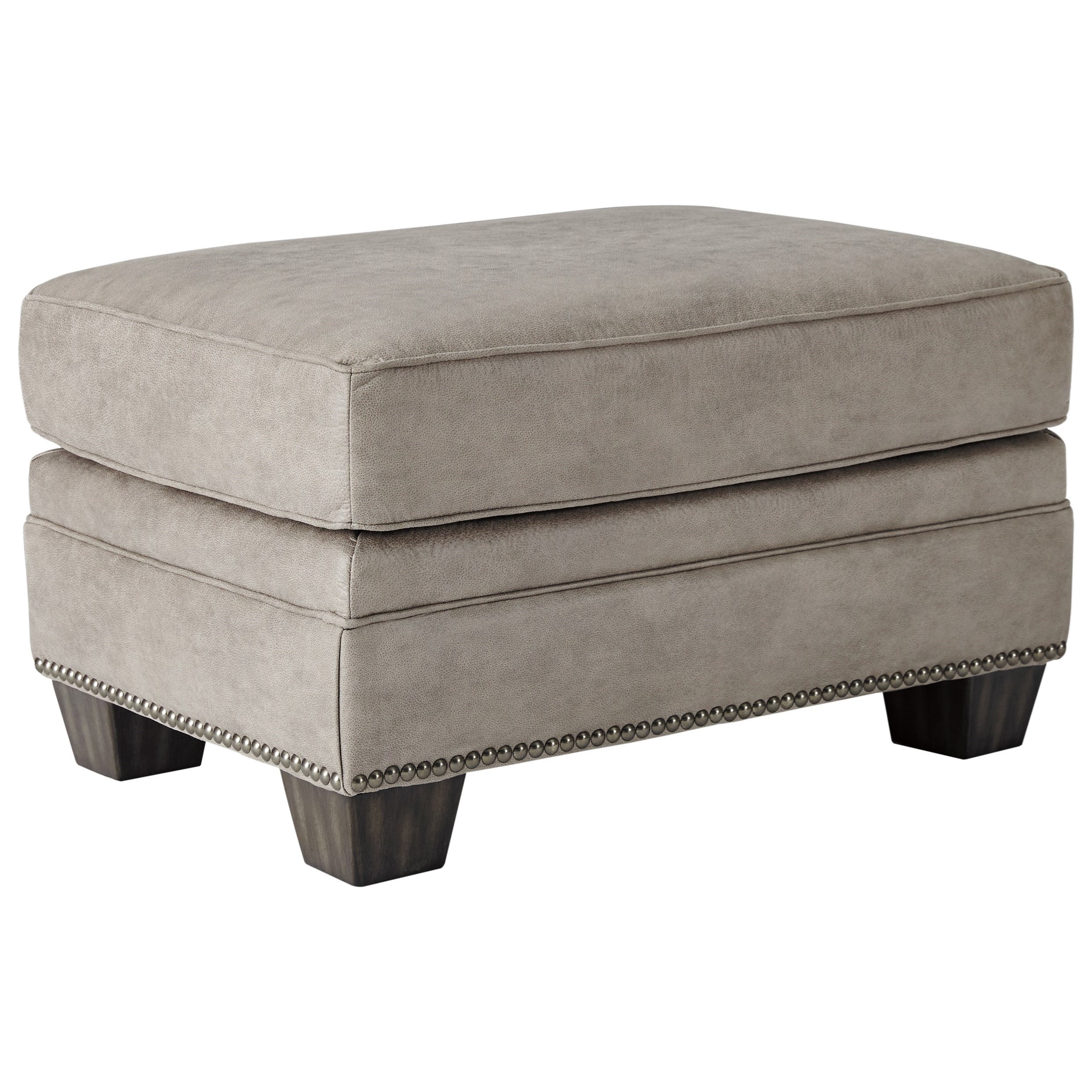 StyleLine Olsberg 4870114 Ottoman with Nailhead Trim EFO Furniture Outlet Ottomans