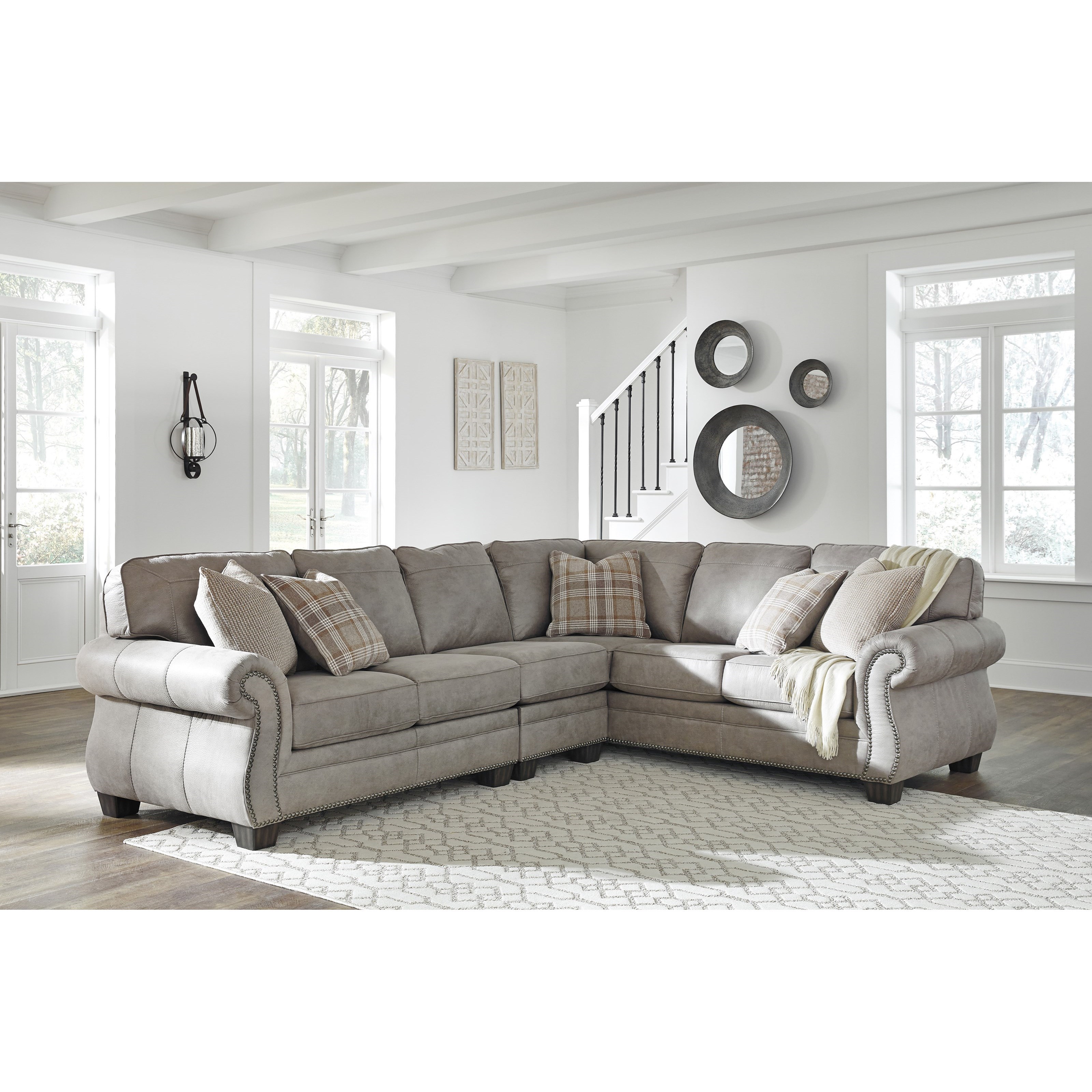 Signature Design by Ashley Olsberg 3 Piece LShaped Transitional Sectional Suburban Furniture