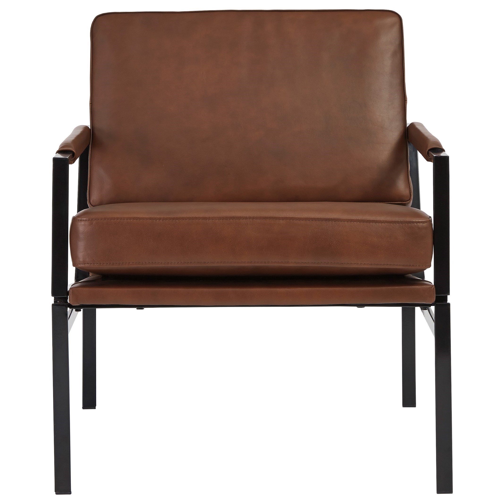 Signature Design by Ashley Puckman A3000193 Brown Leather Accent Chair
