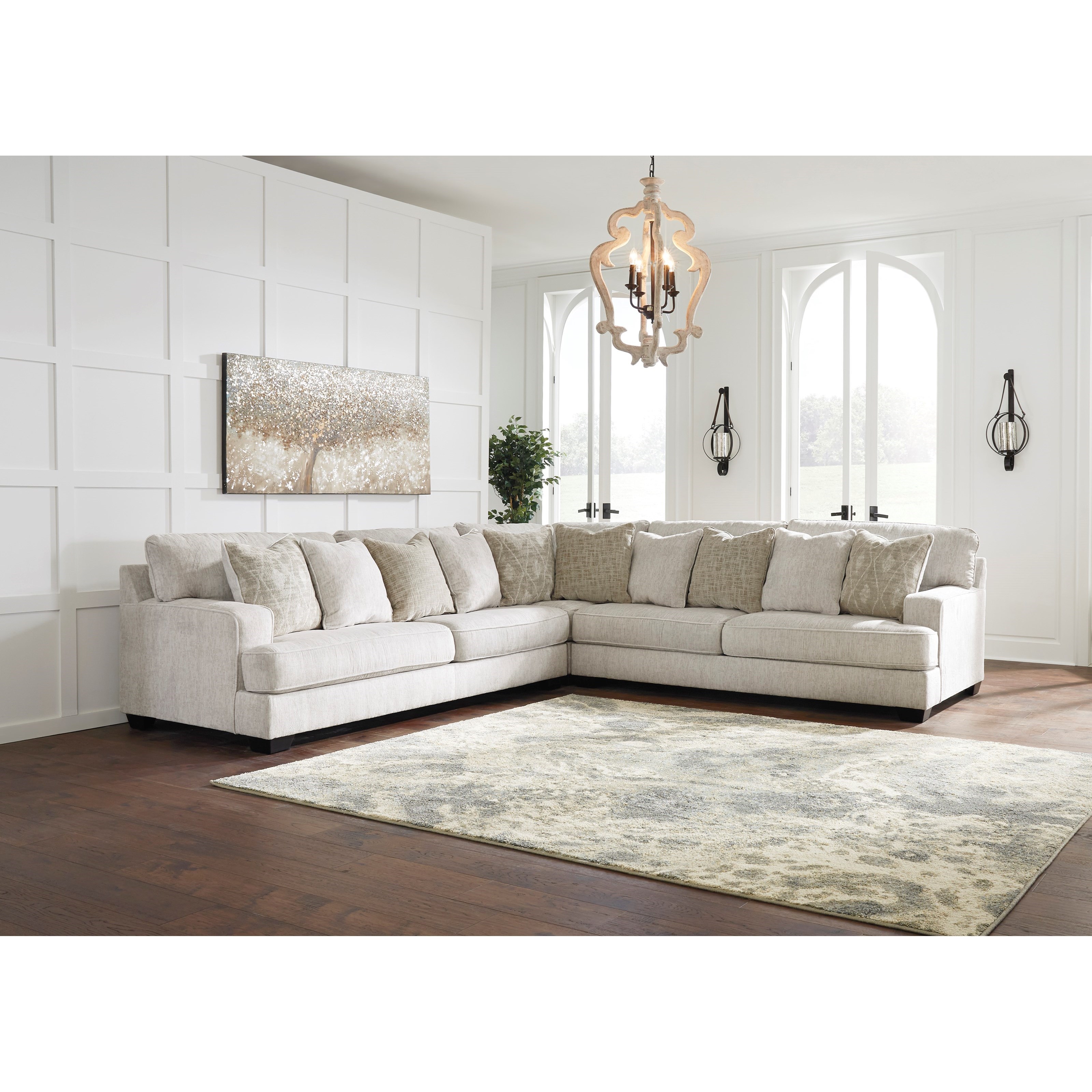 Signature Design by Ashley Rawcliffe 3Piece Sectional with Scatterback