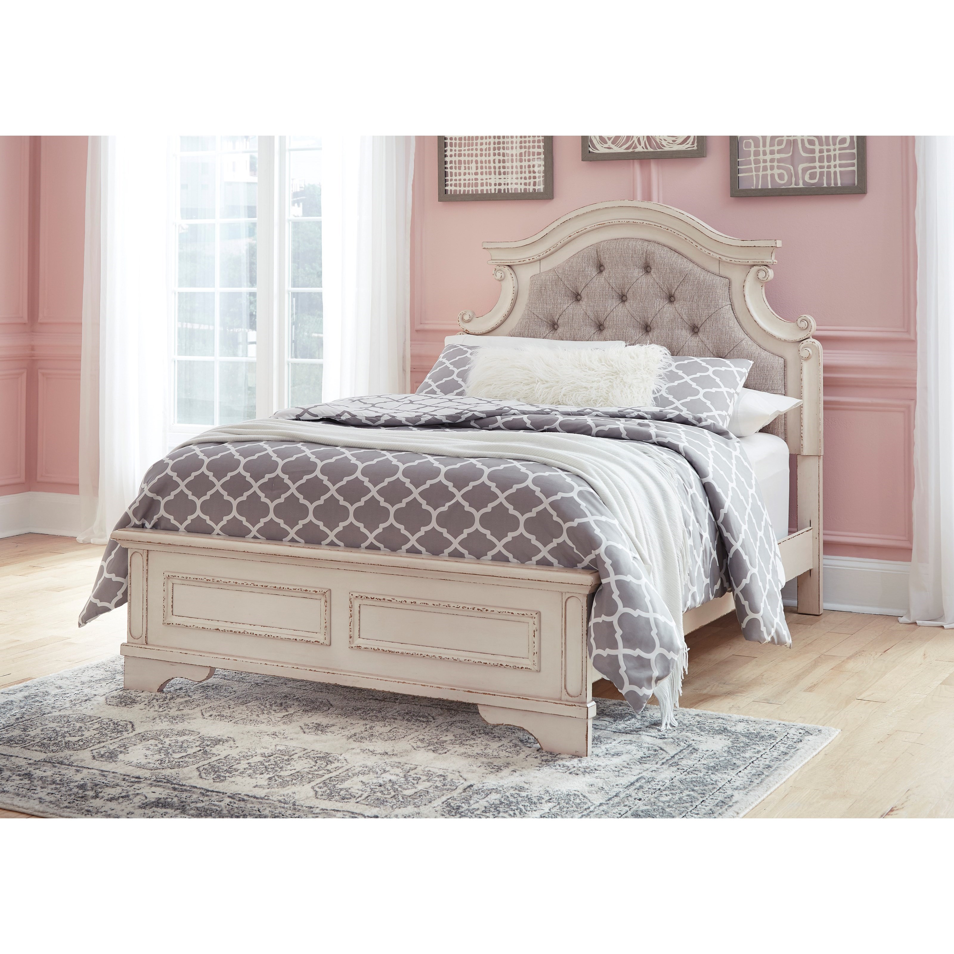 Signature Design by Ashley Realyn Full Upholstered Panel Bed with
