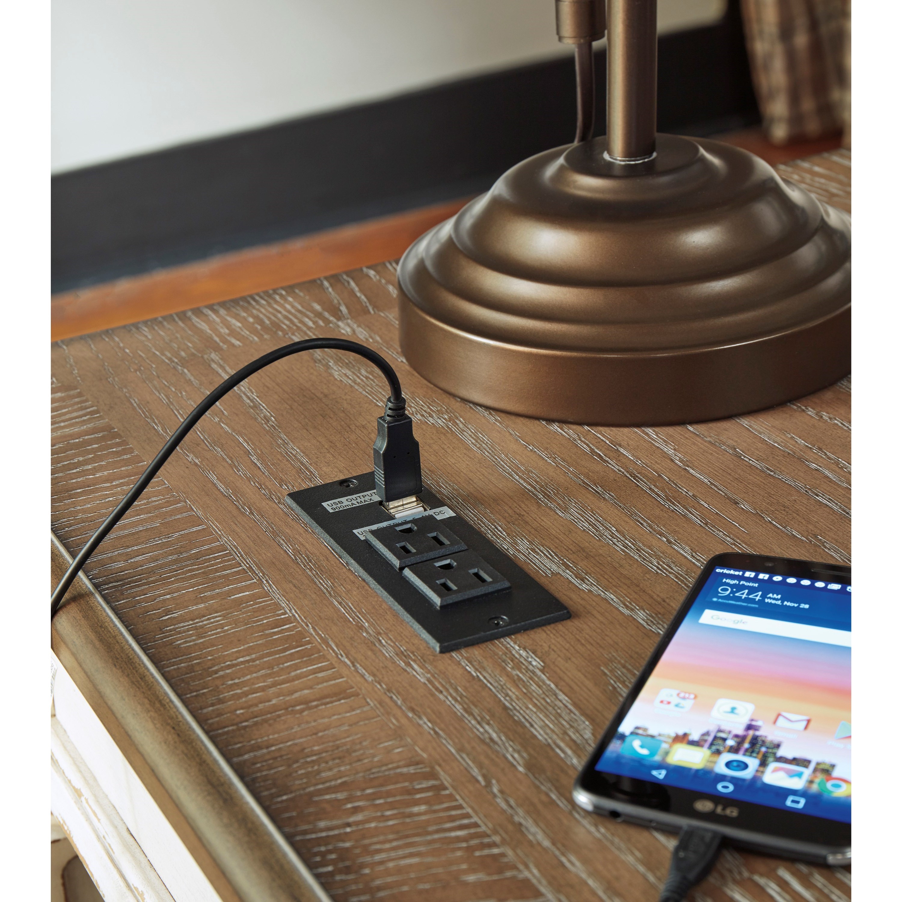 Benchcraft Realyn Lift Top Desk with USB Charging Ports Virginia Furniture Market Table