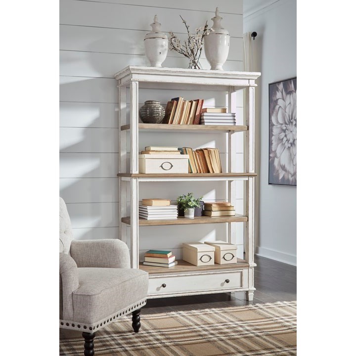 Signature Design by Ashley Realyn Open Shelf Bookcase with Drawer