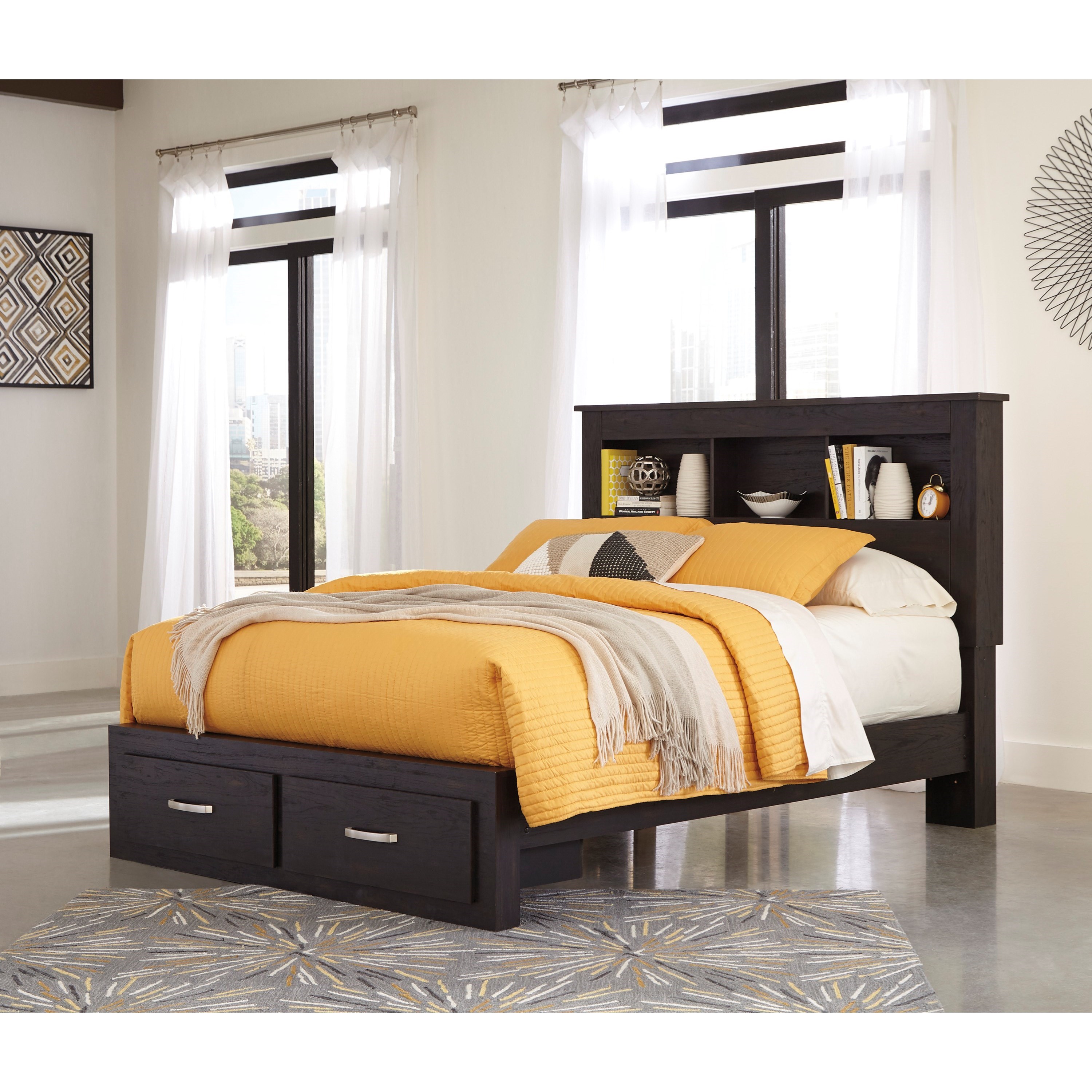 Signature Design by Ashley Reylow Queen Bookcase Bed with Storage
