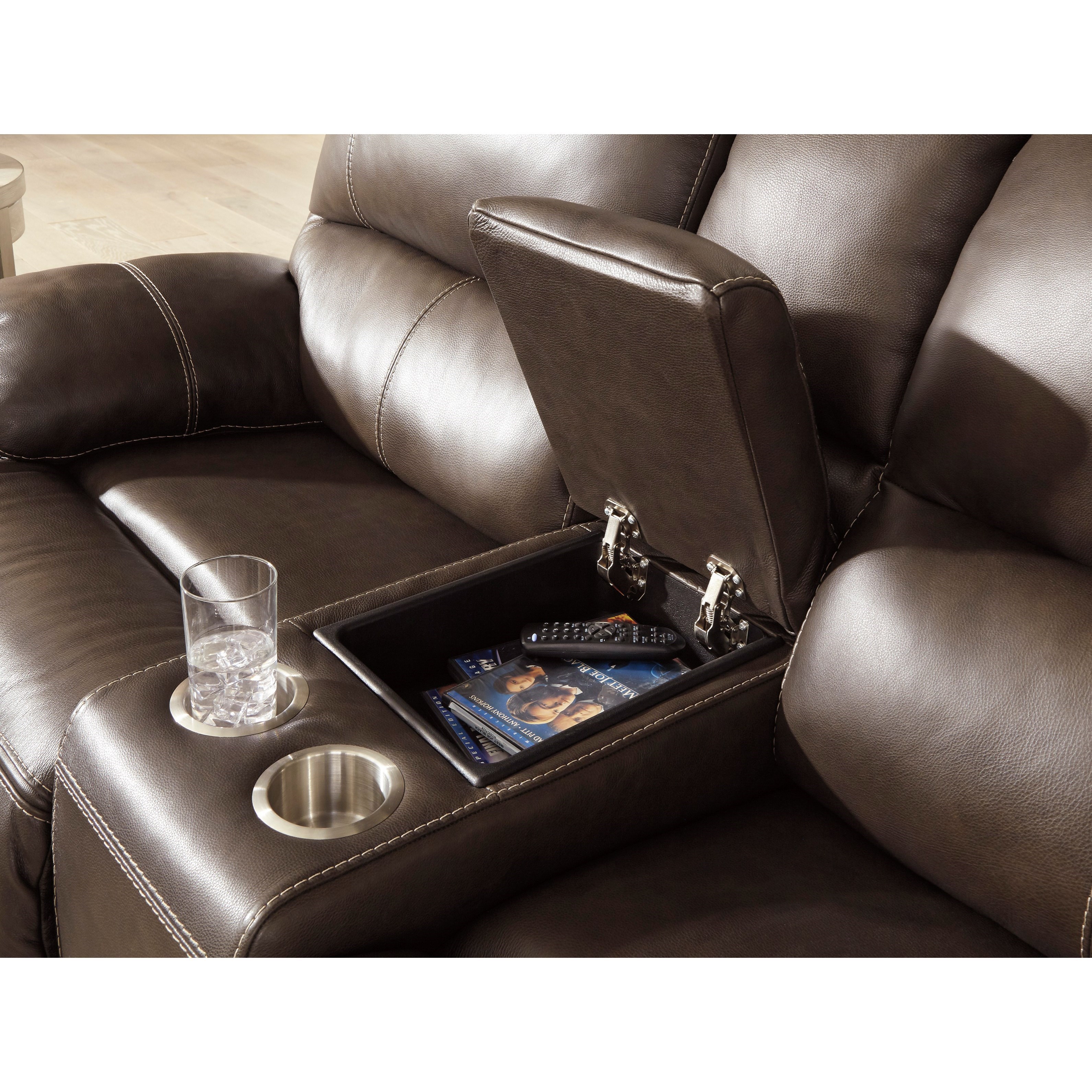 Signature Design by Ashley Ricmen 3Piece Leather Match Power Reclining