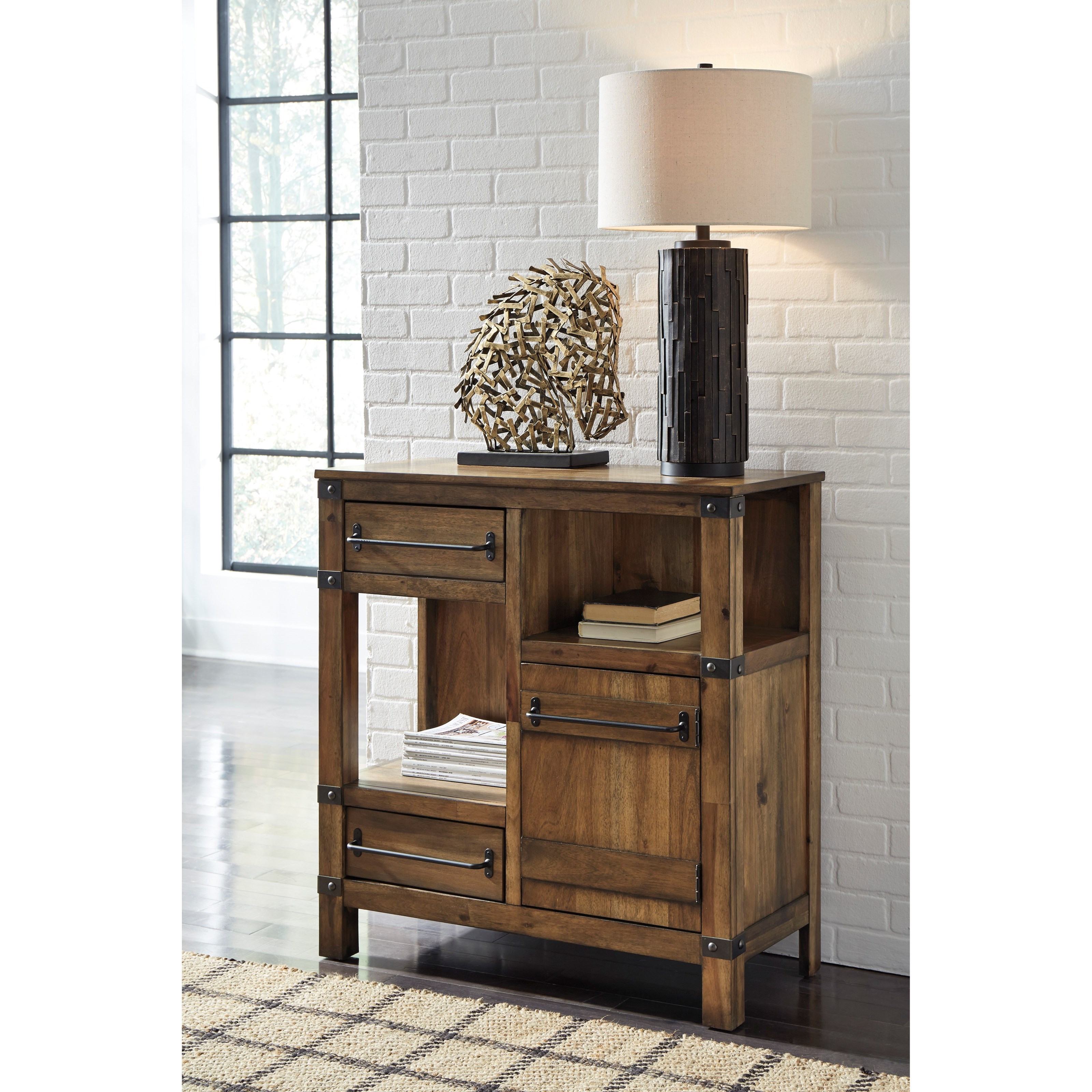 Signature Design by Ashley Roybeck Rustic 2 Drawer Accent with