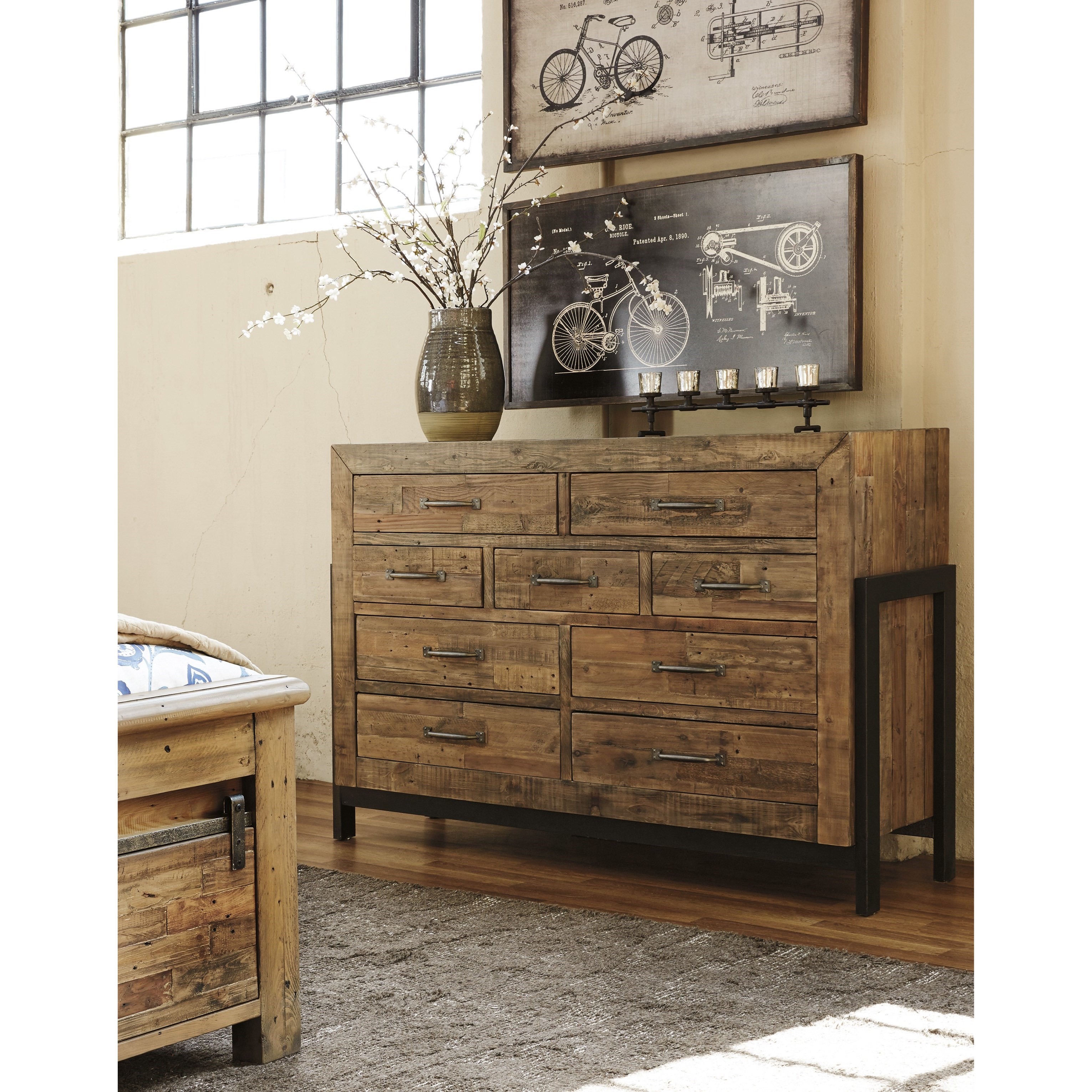 Signature Design by Ashley Sommerford B77531 Reclaimed Pine Solid Wood
