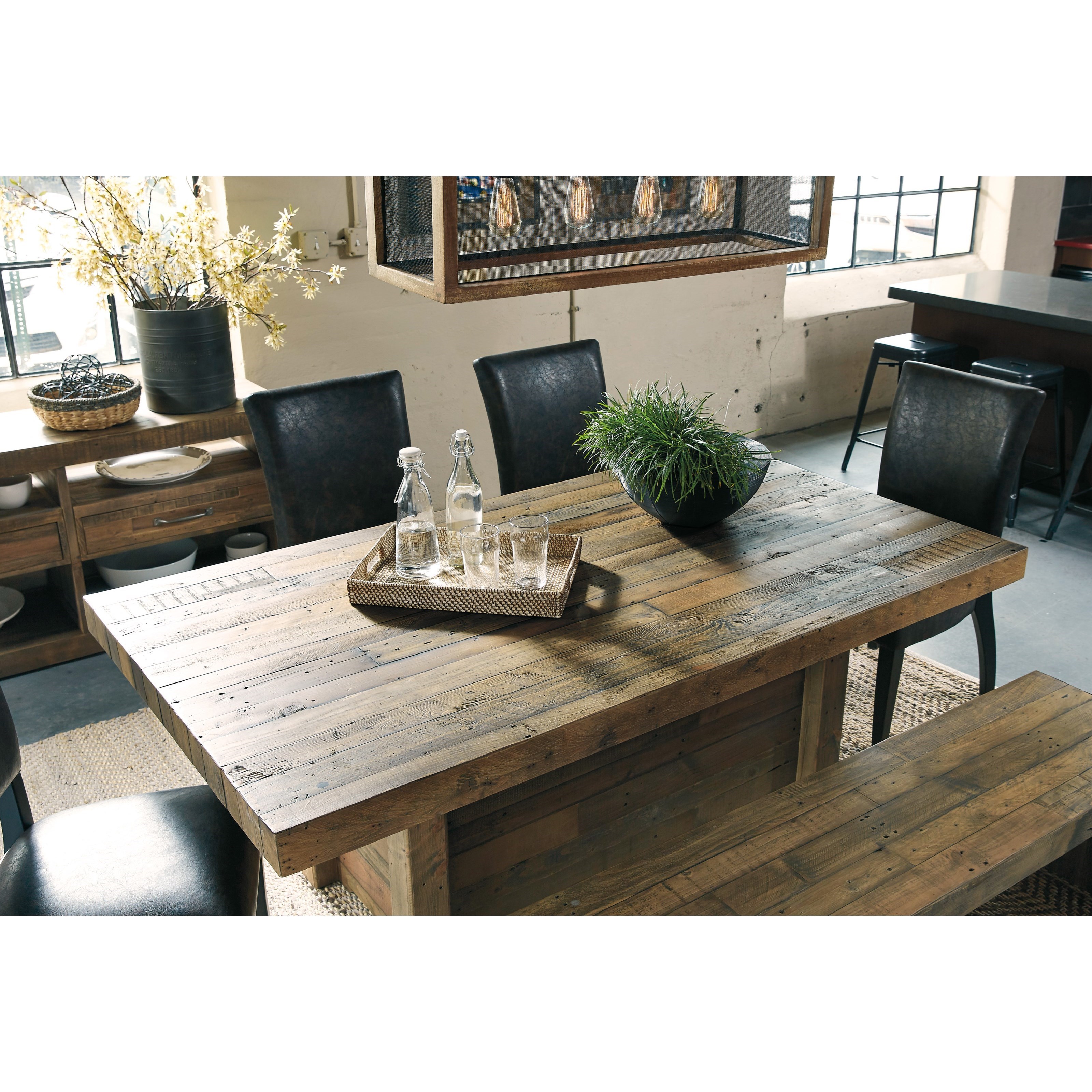 Ashley Signature Design Sommerford 6Piece Table Set with Bench Dunk
