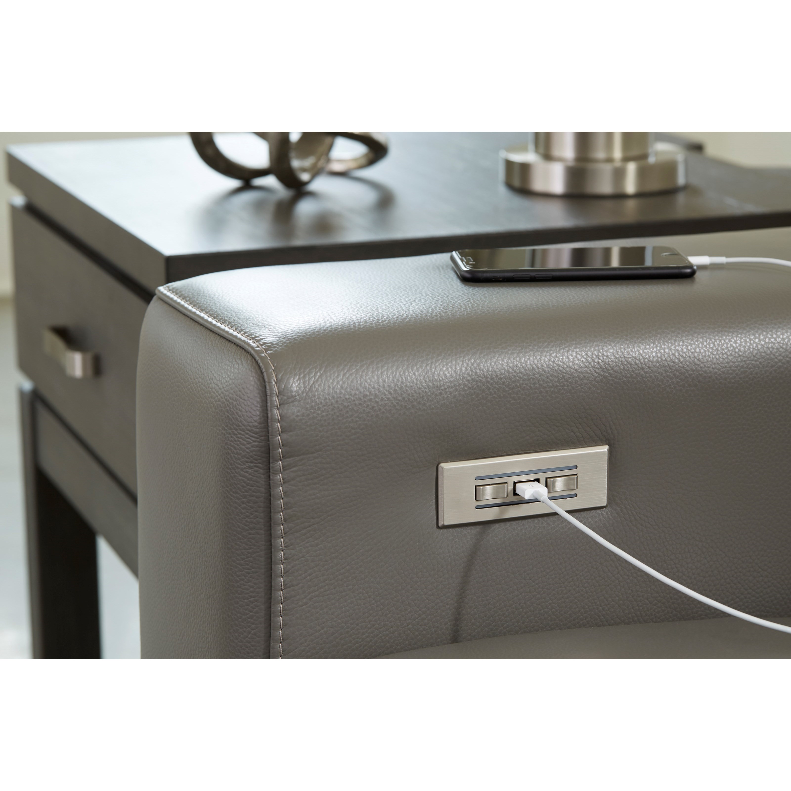 Signature Design by Ashley Texline Contemporary Leather Match Power