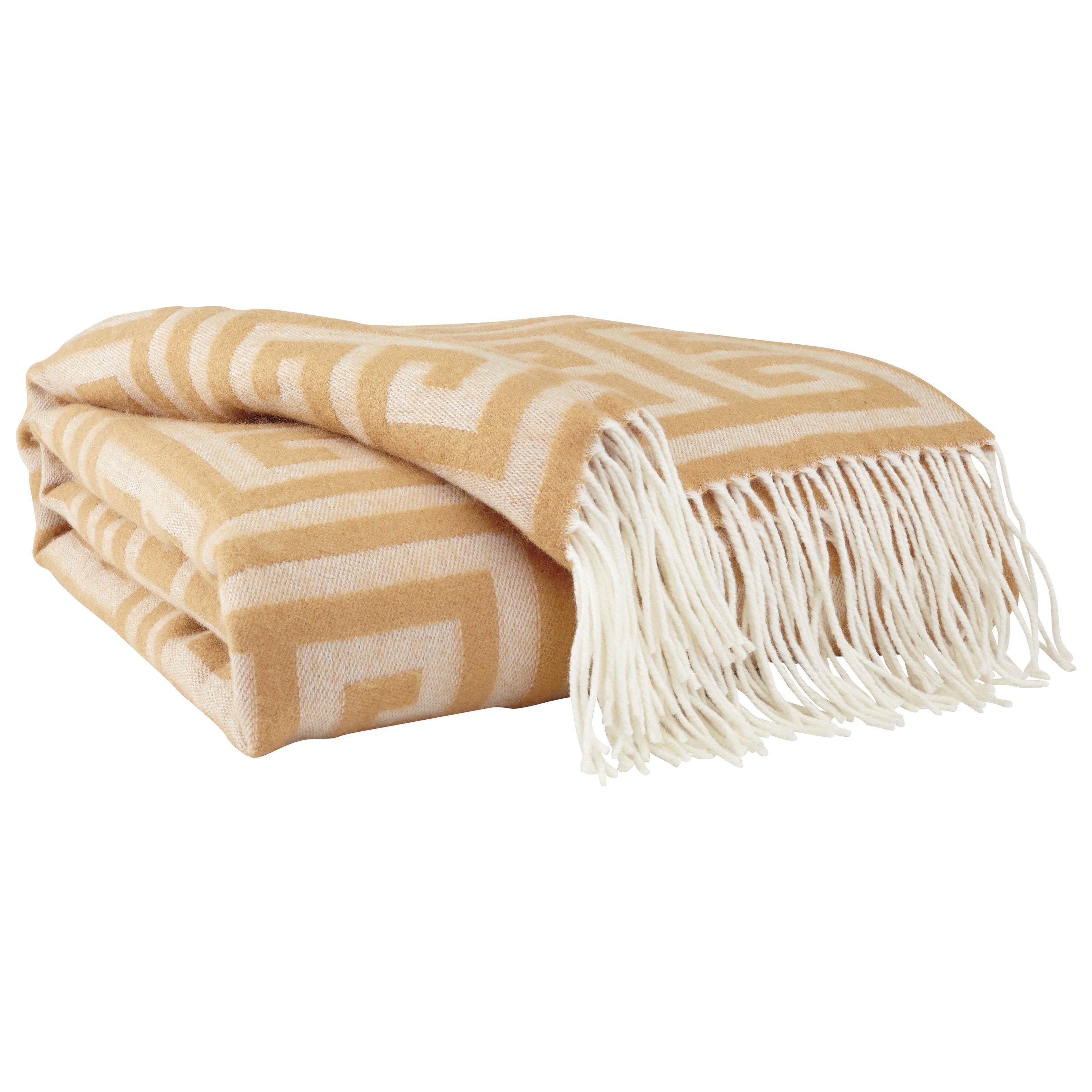 Geometric Spiral Throw Blanket in Gold/Ivory | Bed Bath ...