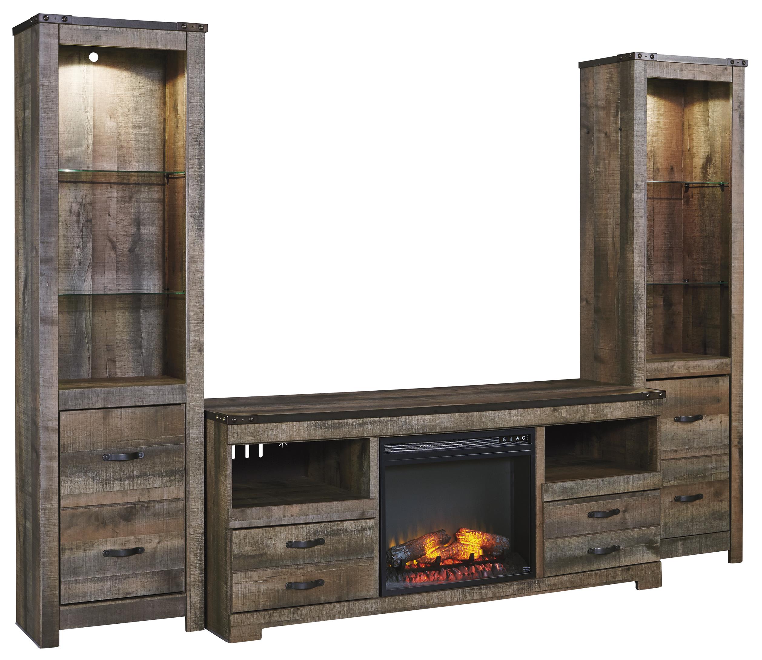 Ashley Signature Design Trinell Rustic TV Stand w