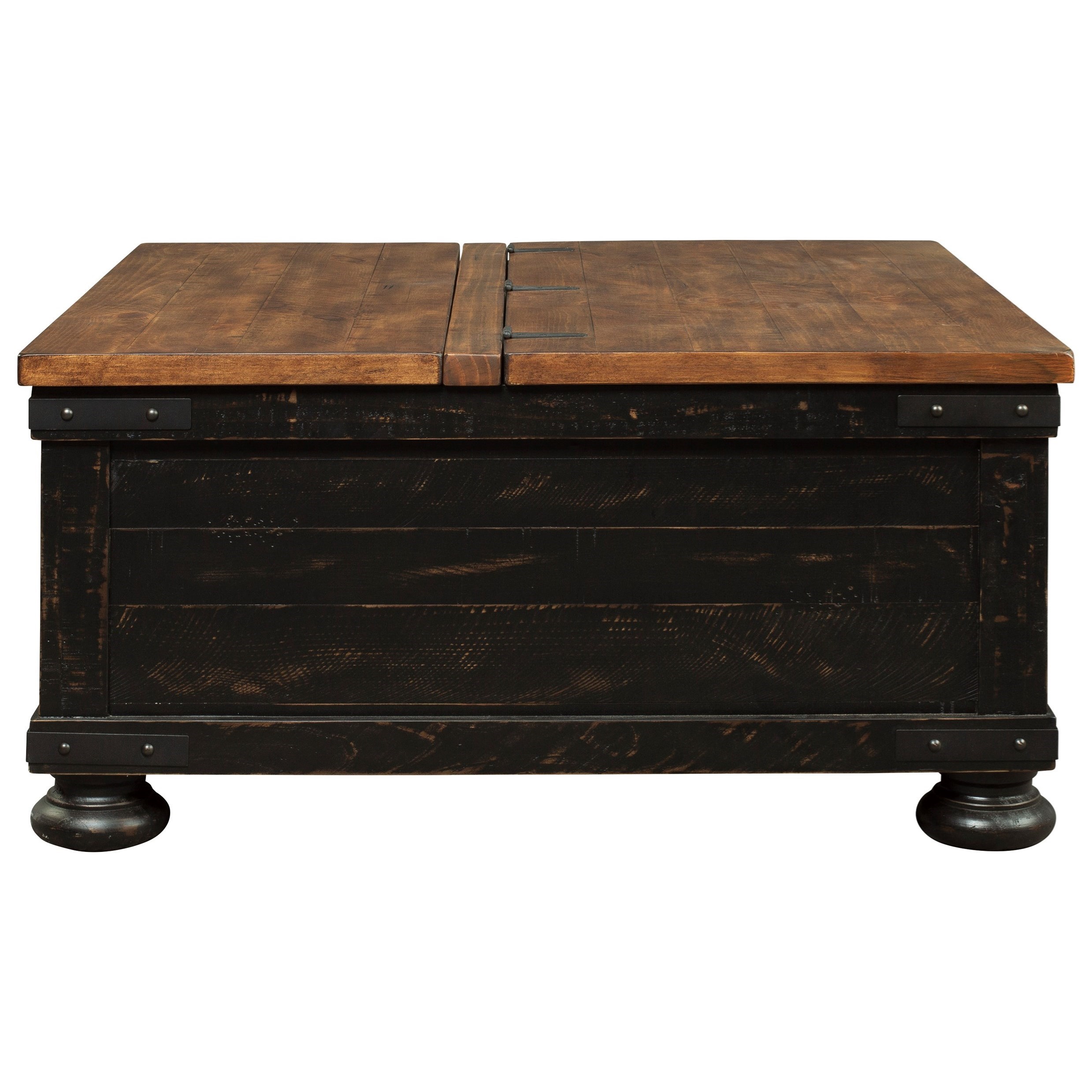 Benchcraft Valebeck TwoTone Finish Storage Square Lift Top Cocktail