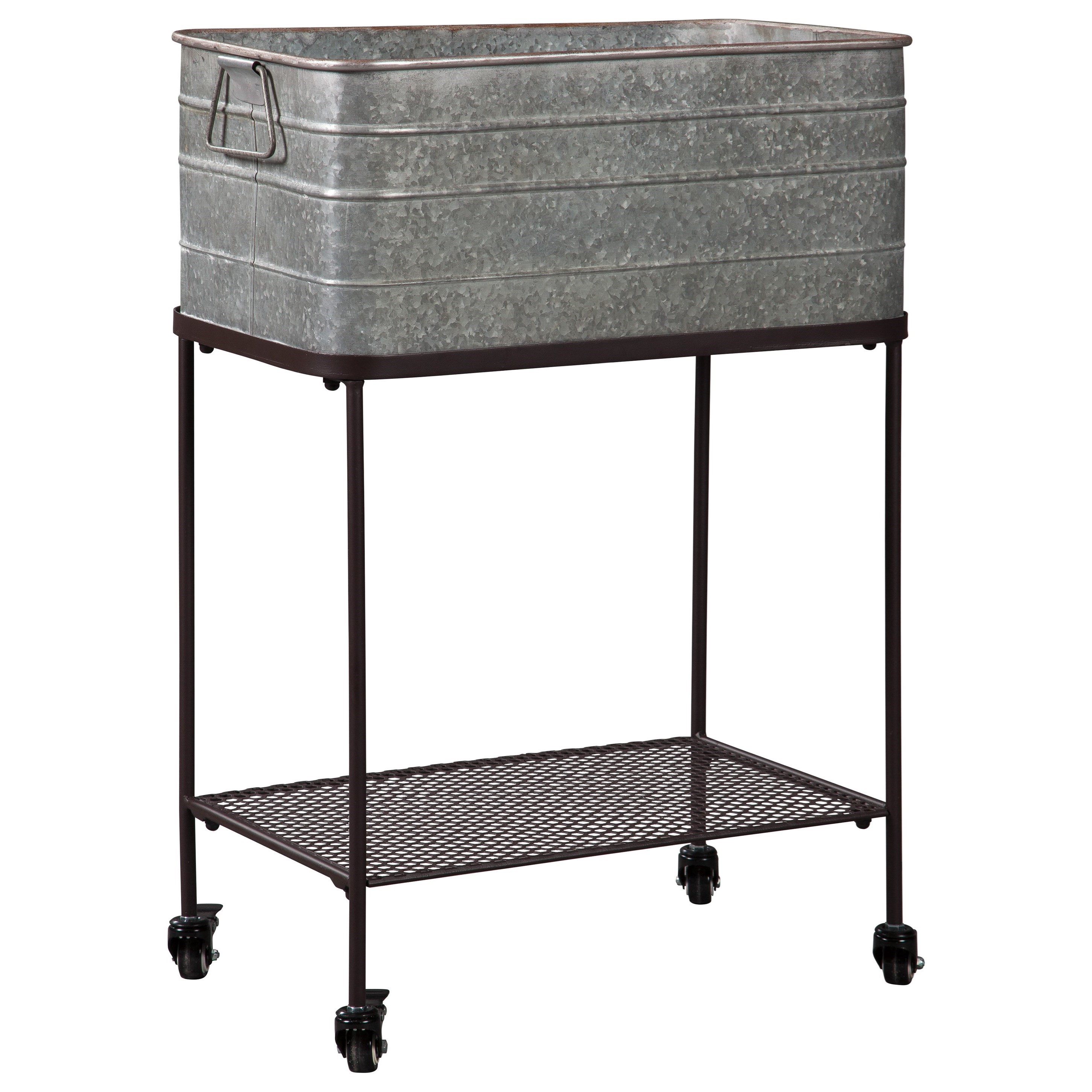 Signature Design by Ashley Vossman A4000084 Beverage Tub with Casters