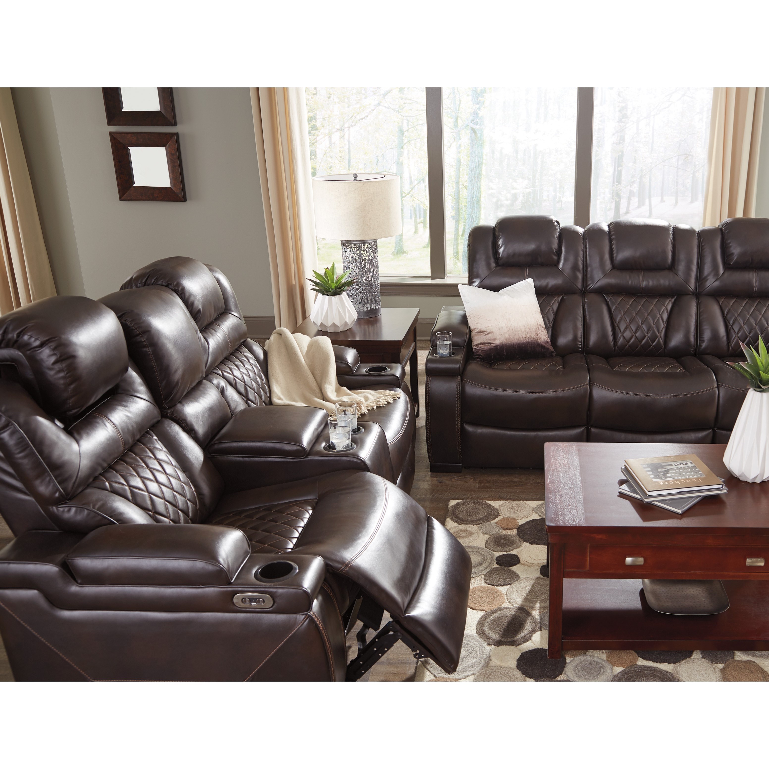 Signature Design by Ashley Warnerton Power Reclining Loveseat with