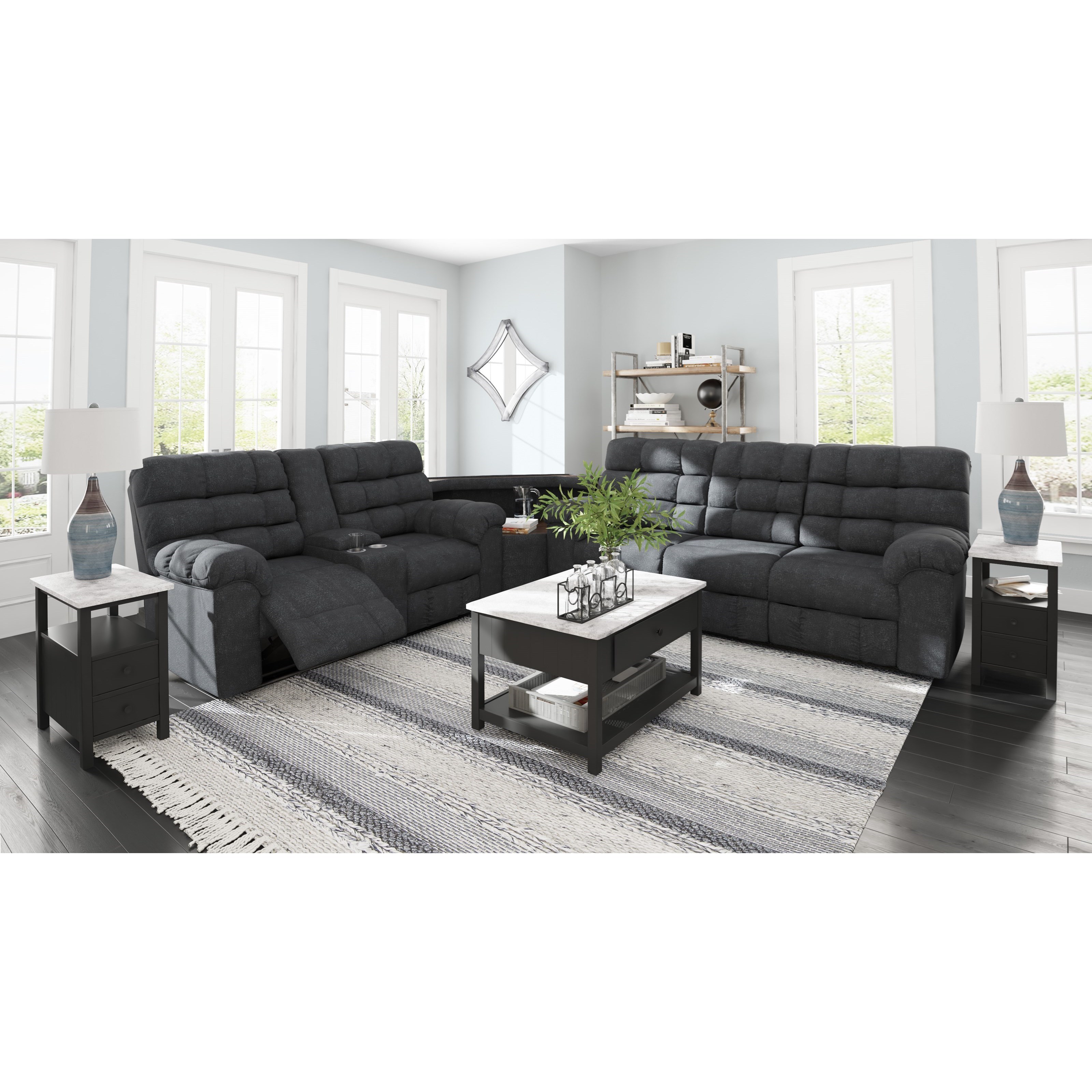 Signature Design by Ashley Wilhurst Casual 3Piece Reclining Sectional
