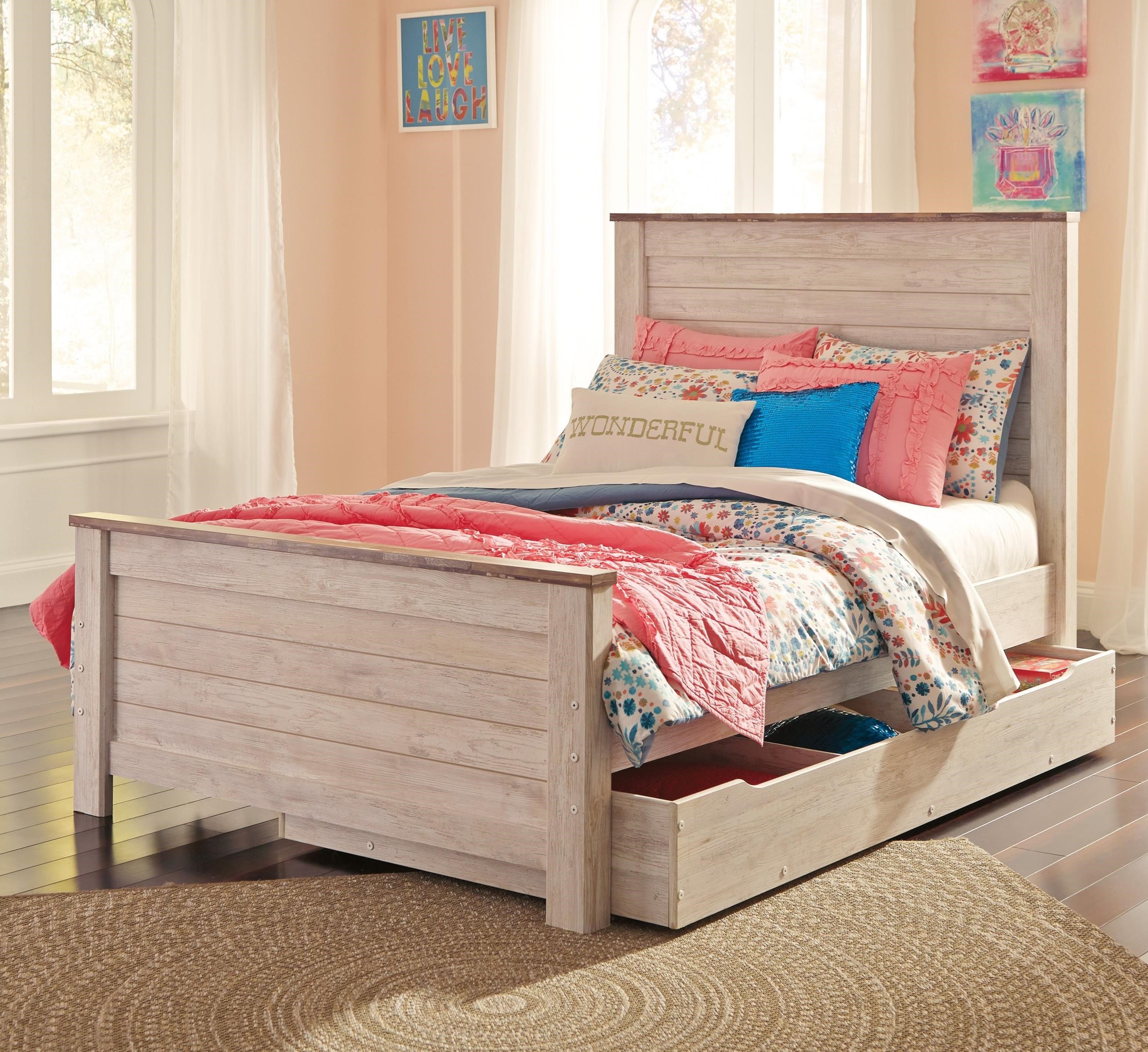 Signature Design by Ashley Willowton TwoTone Full Panel Bed with Under