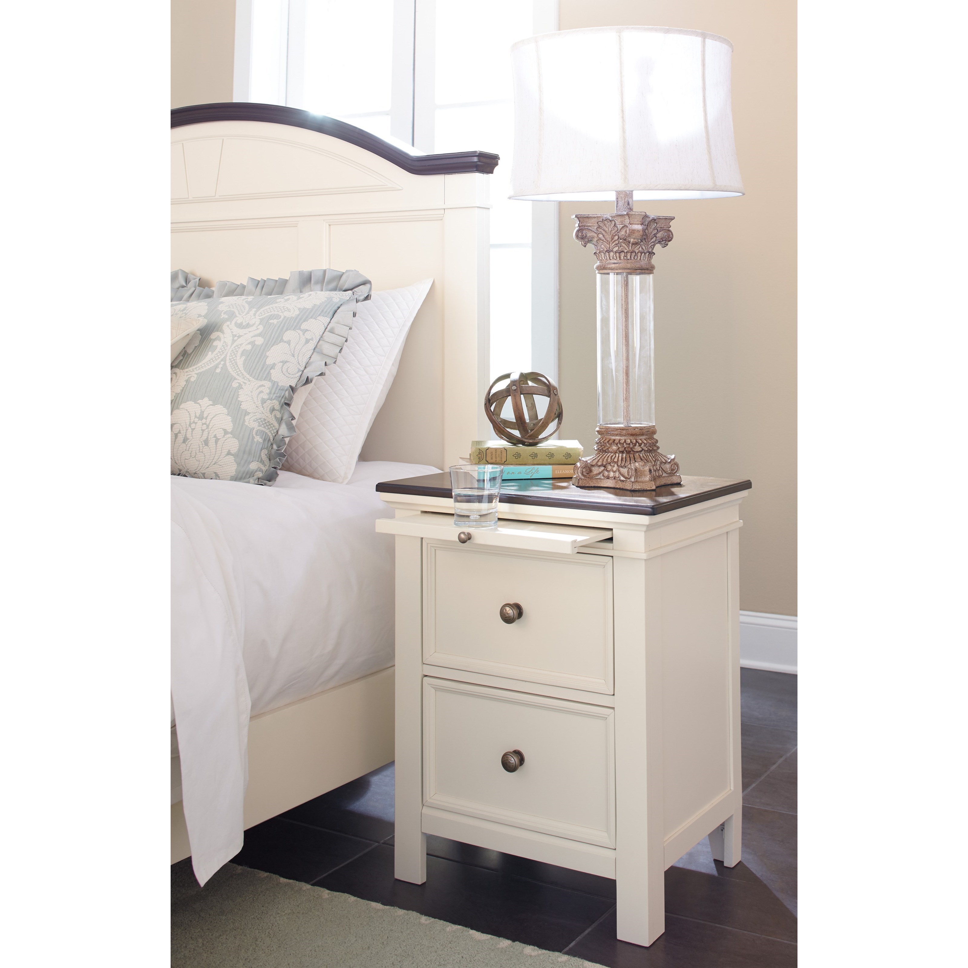 Shelburne Nightstand With Drawer And Pull Out Shelf / Universal